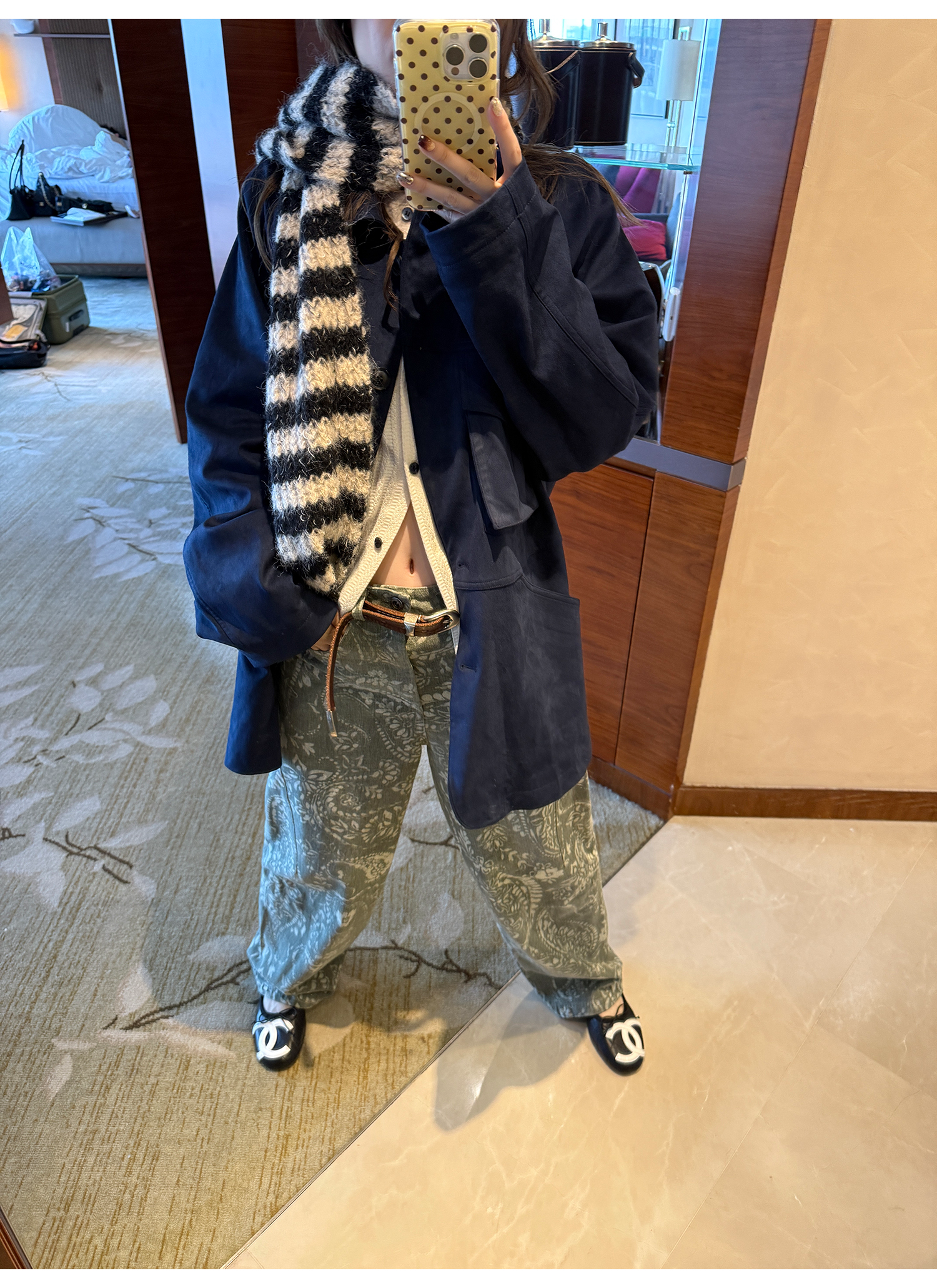 LelyMooch あったかフリース×スエードジャケット  LEM238