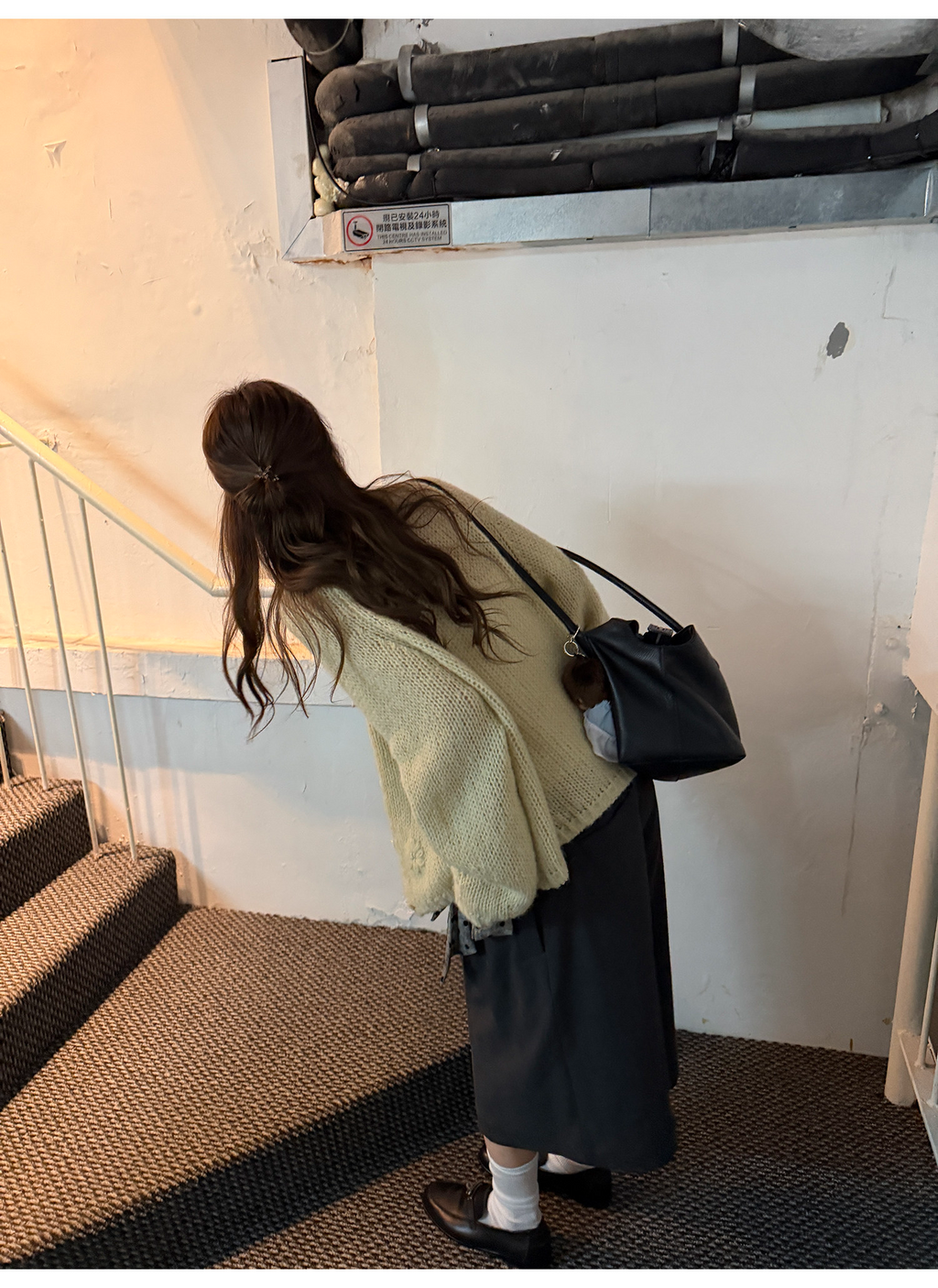 LelyMooch 立体フラワー編み ウール混ニットカーディガン LEM324