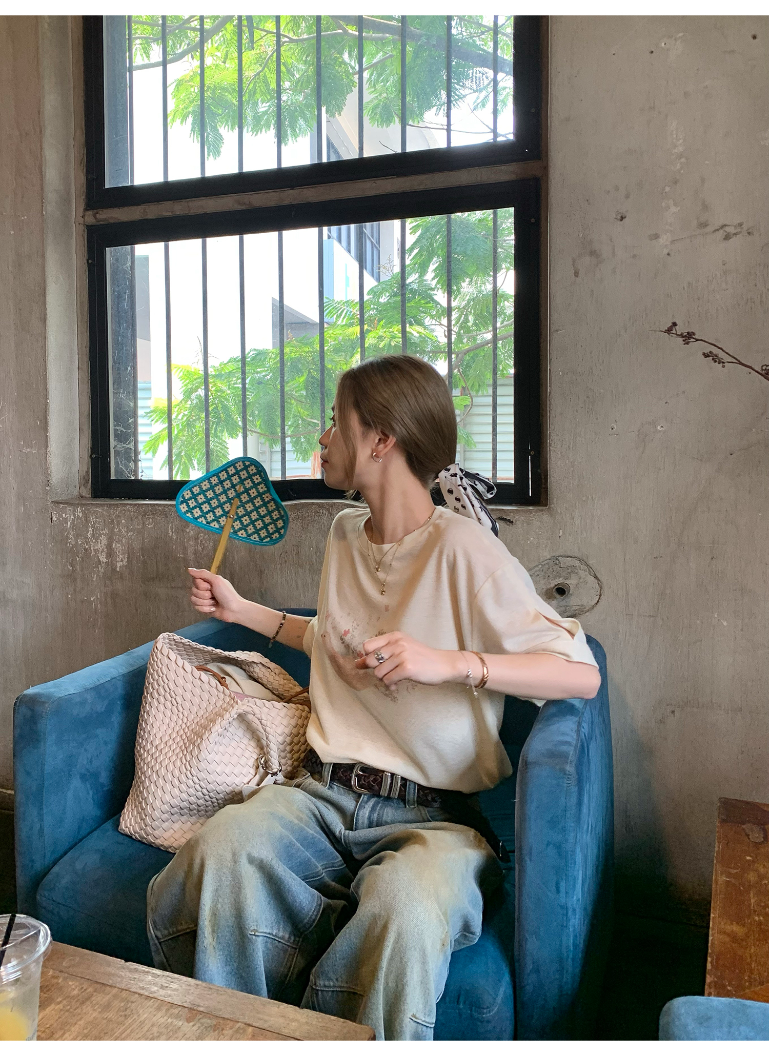 LelyMooch プリント ゆったりシルエット半袖Tシャツ  LEM142