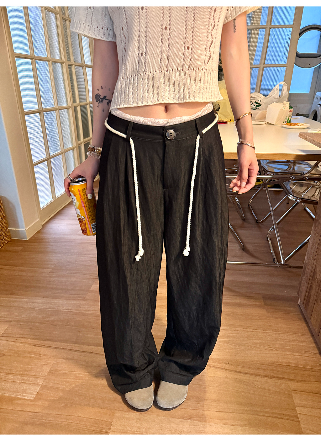 LelyMooch リボン付とろみパンツ　LEM167