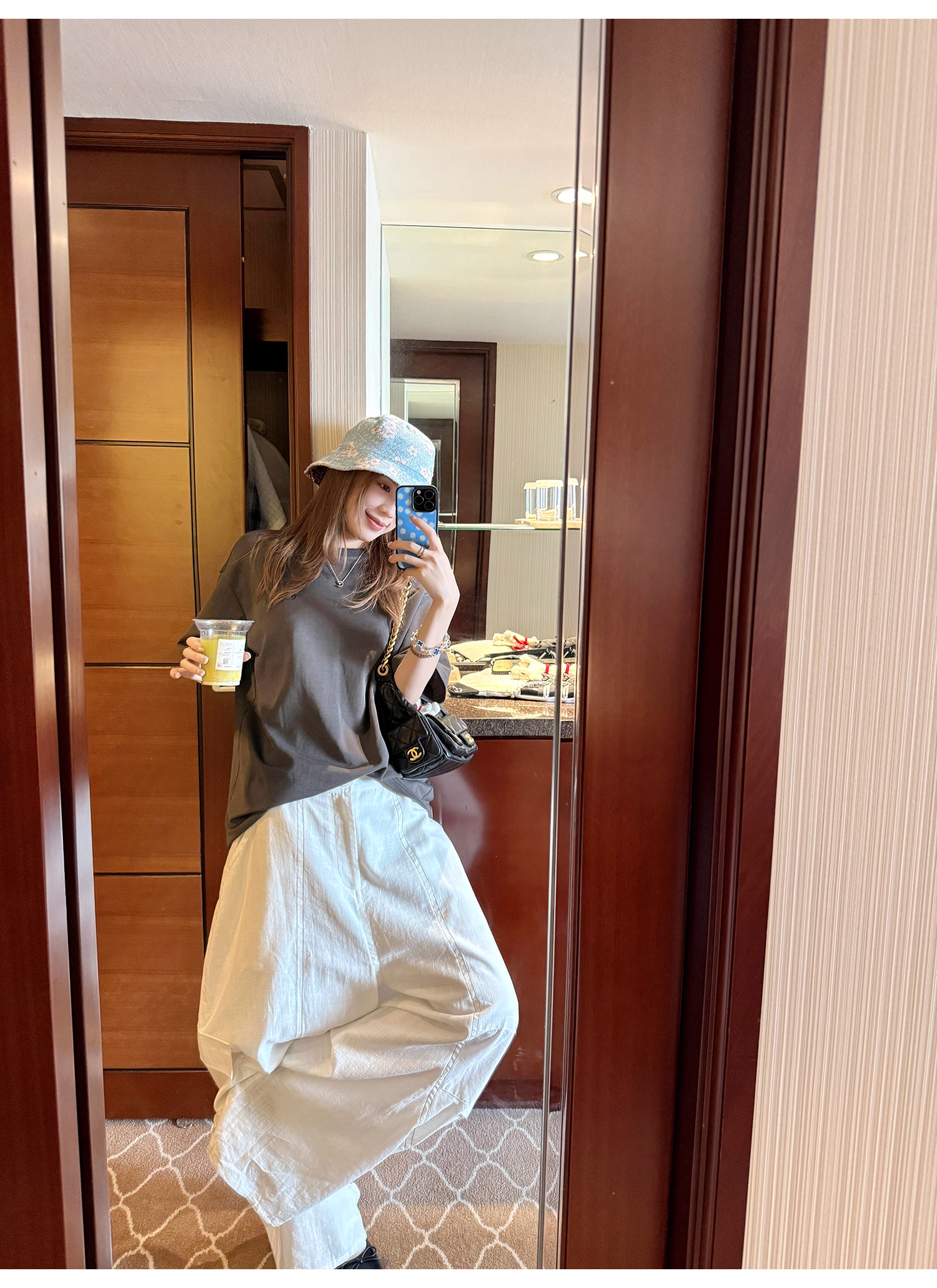 LelyMooch ストリート白ワイルドパンツ  LEM190