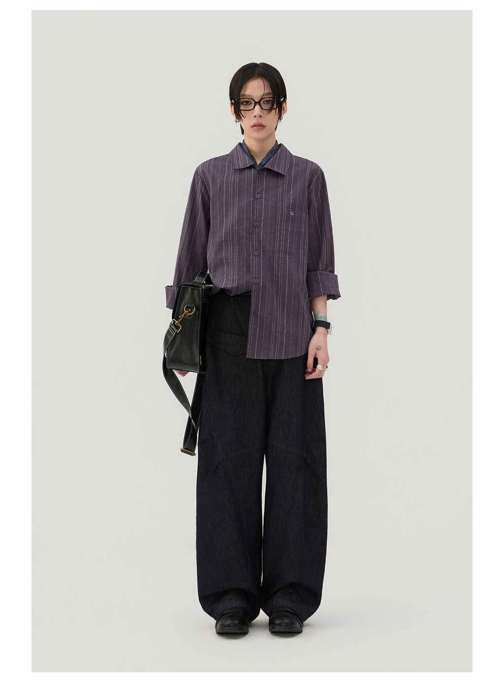 細縦縞 レギュラーシャツ  LOM043