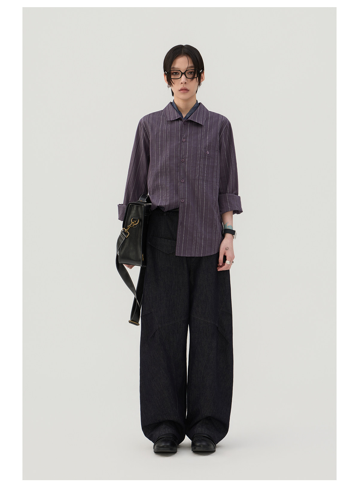 細縦縞 レギュラーシャツ  LOM043