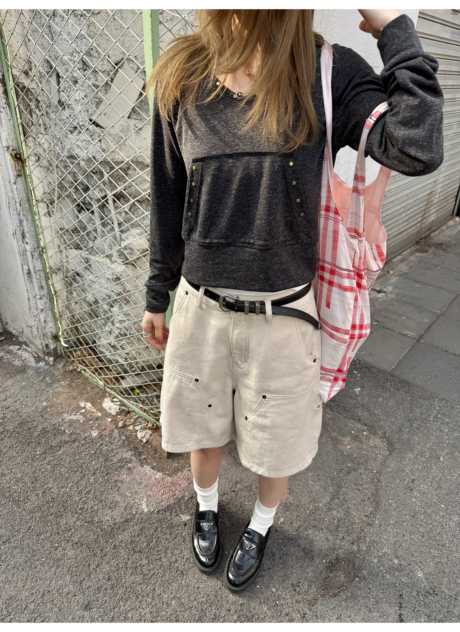 LelyMooch  レトロ調 ショートパーカー フード付き  LEM123