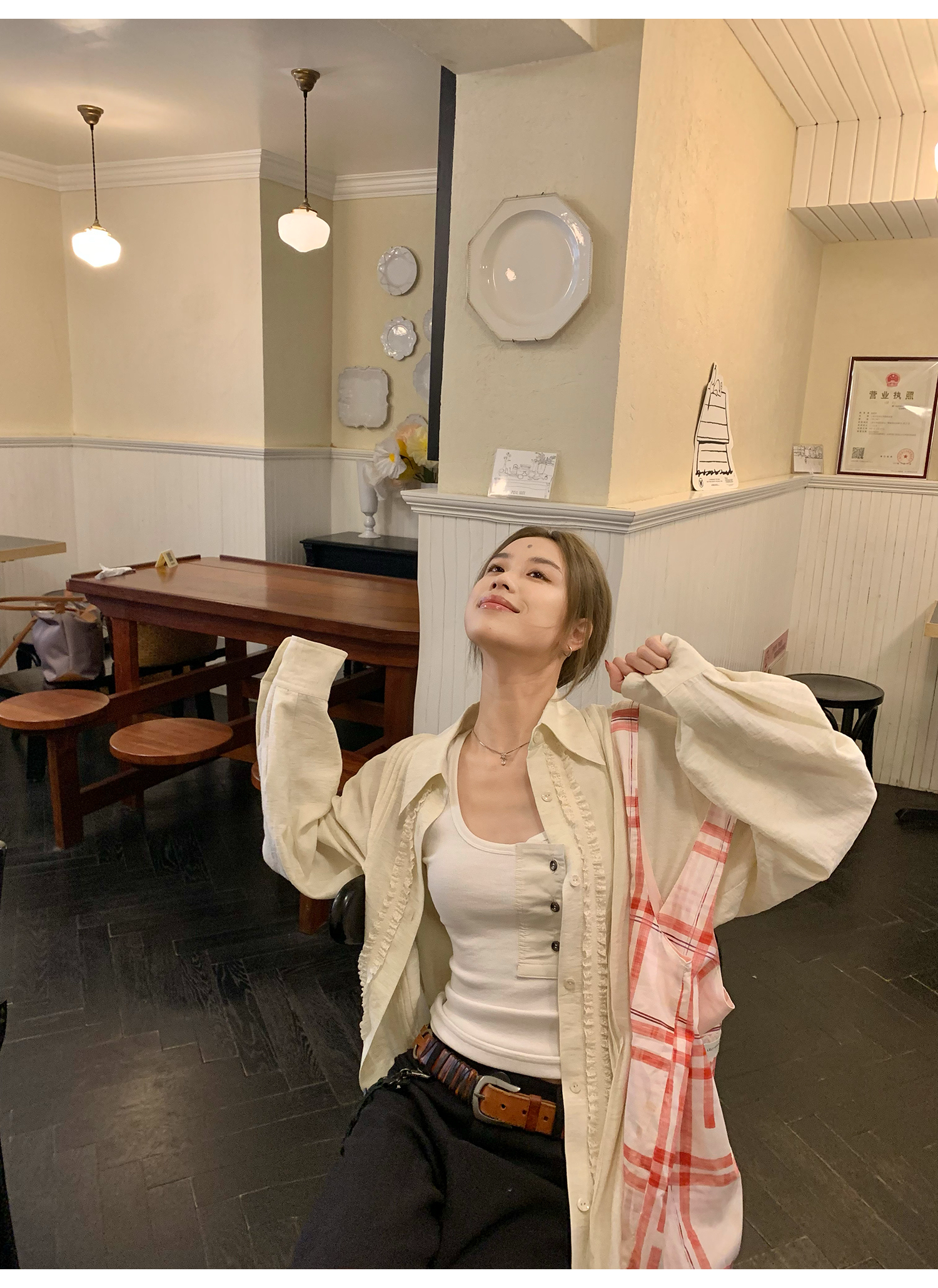 LelyMooch 春夏万能単品　Uネック タンクトップ  LEM122