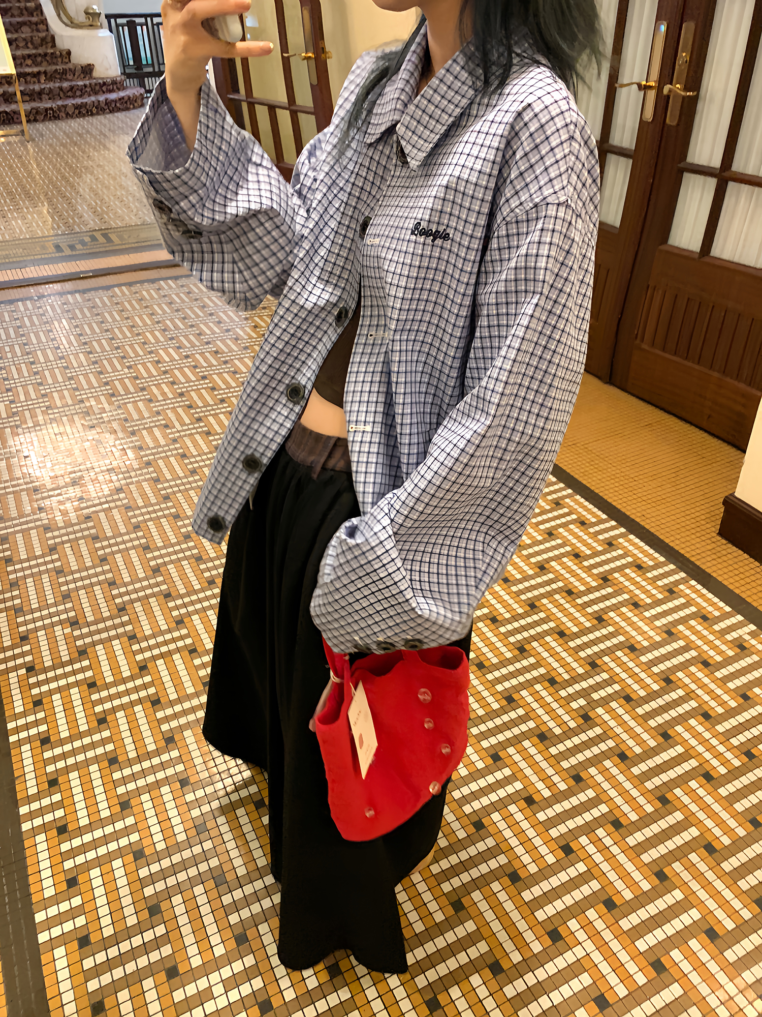 LelyMooch Blue Check Shirt Jacket LEM072