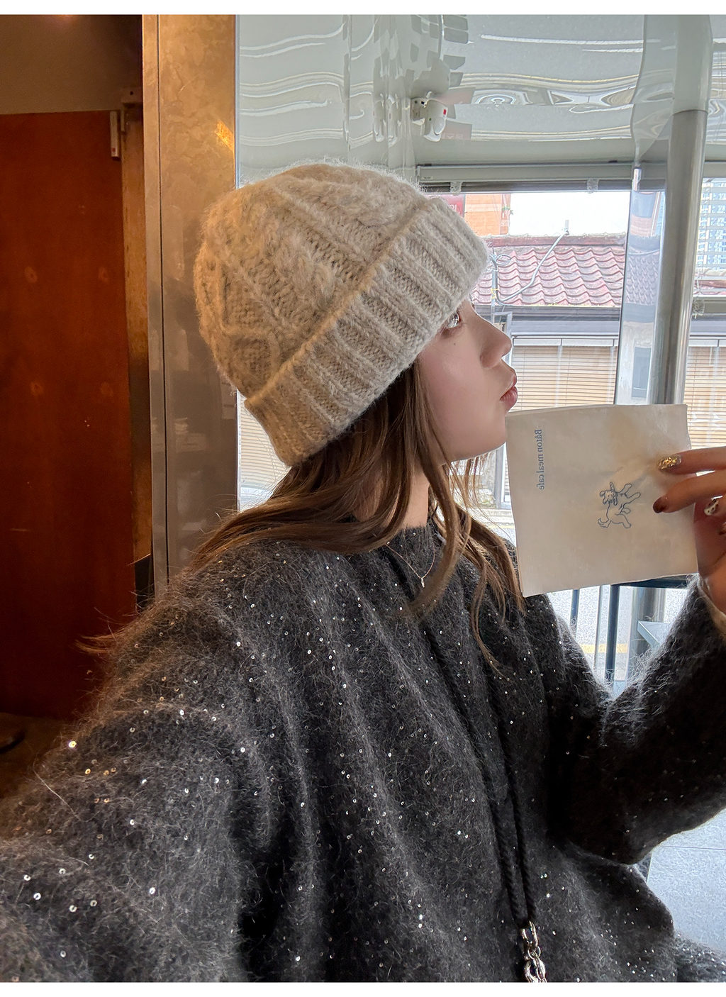 LelyMooch スパンコール入りカシミヤ混ニット  LEM267