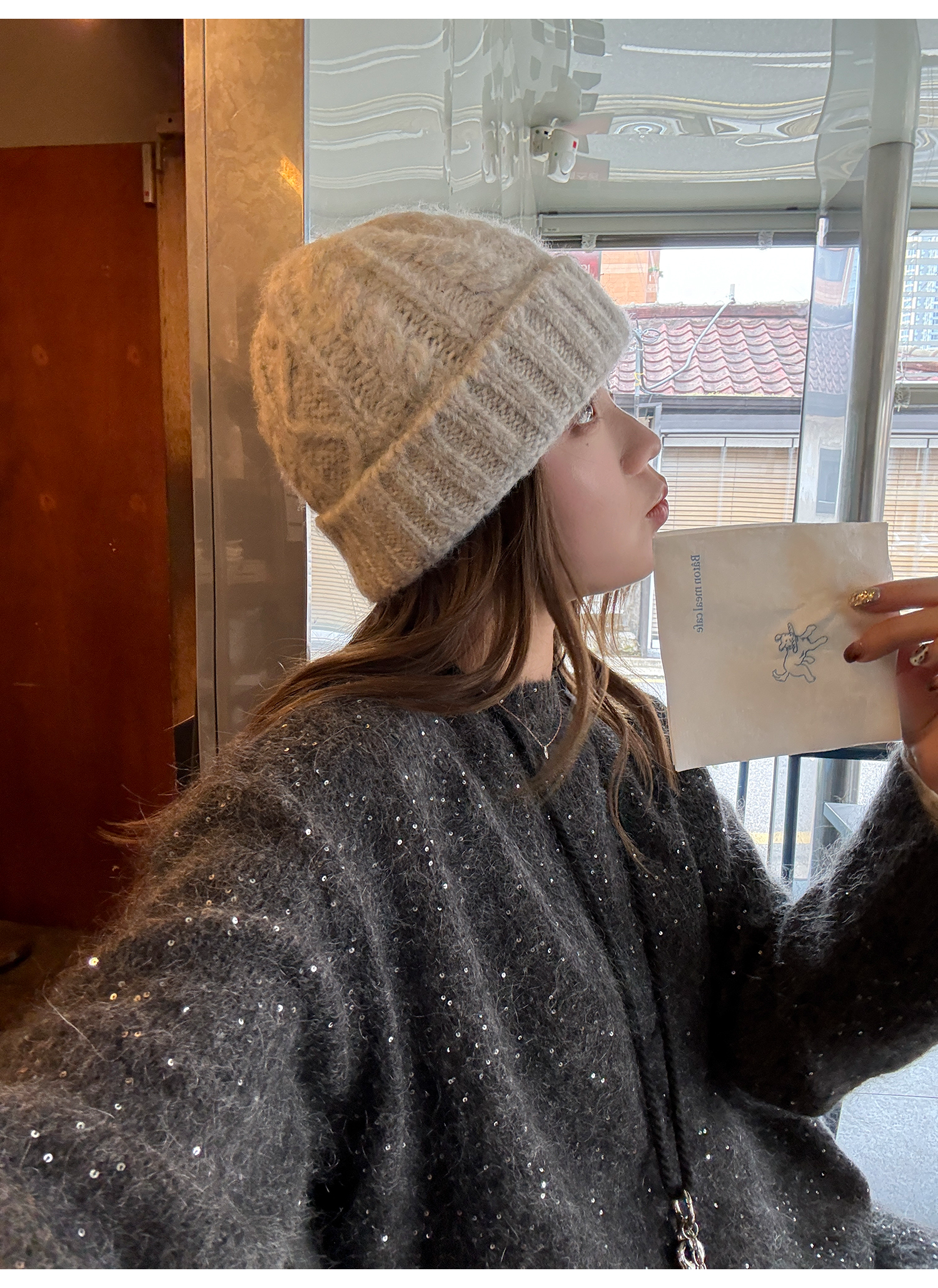 LelyMooch スパンコール入りカシミヤ混ニット  LEM267