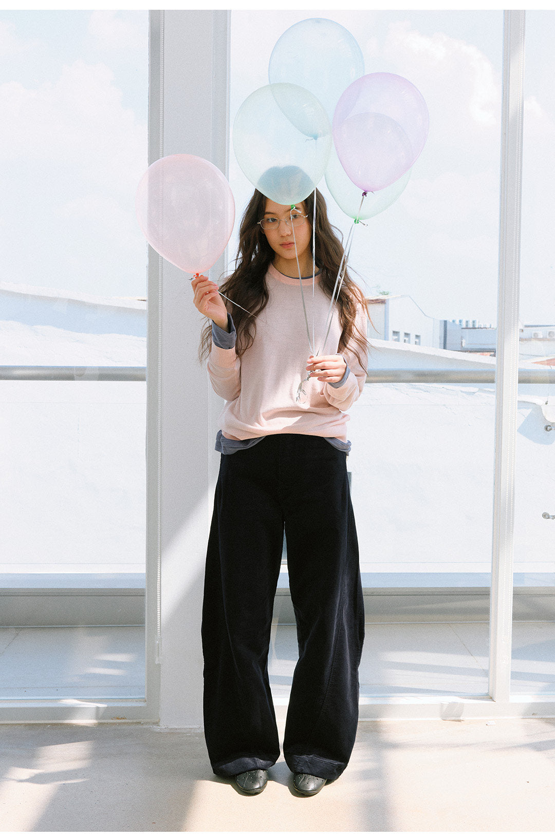 プレミアムコーデュロイ カーブパンツ  LOM109