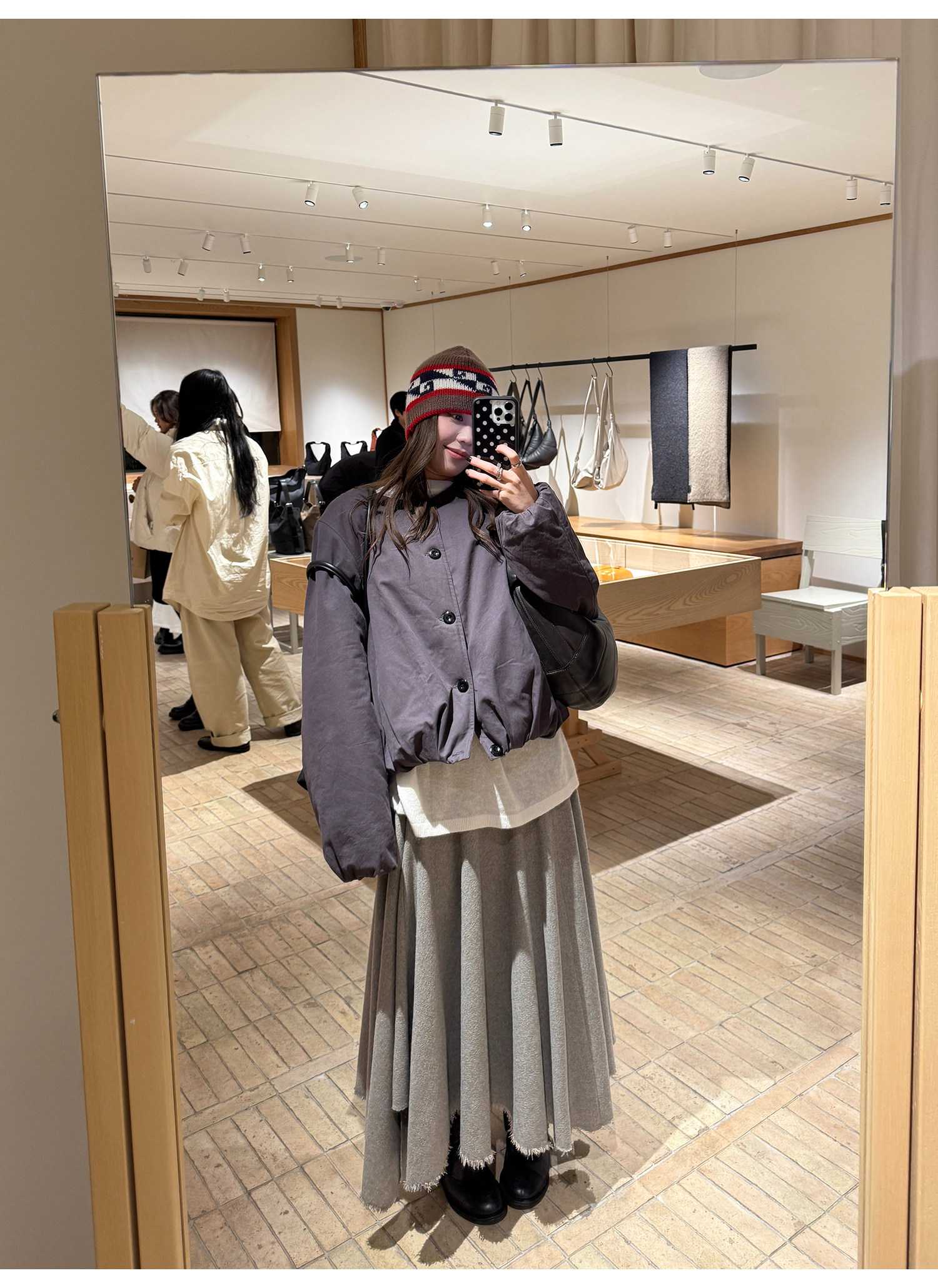 LelyMooch マフラー付き 中綿ブルゾン  LEM306