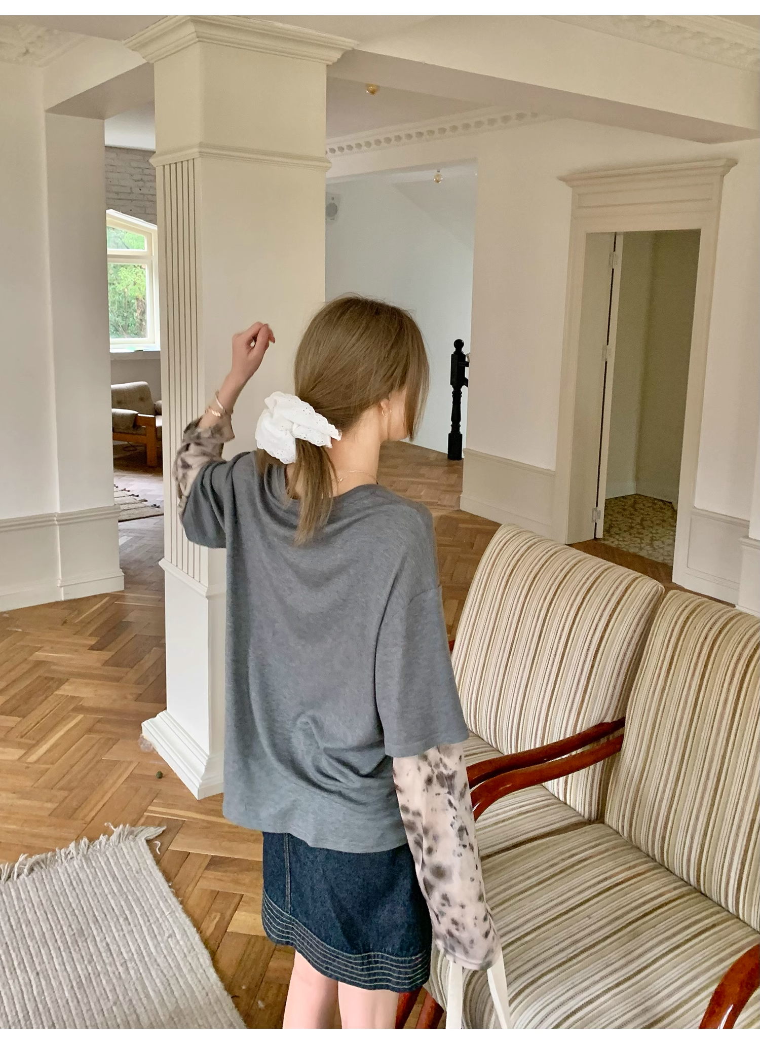 LelyMooch  レオパード柄袖  ロンTシャツ  LEM117