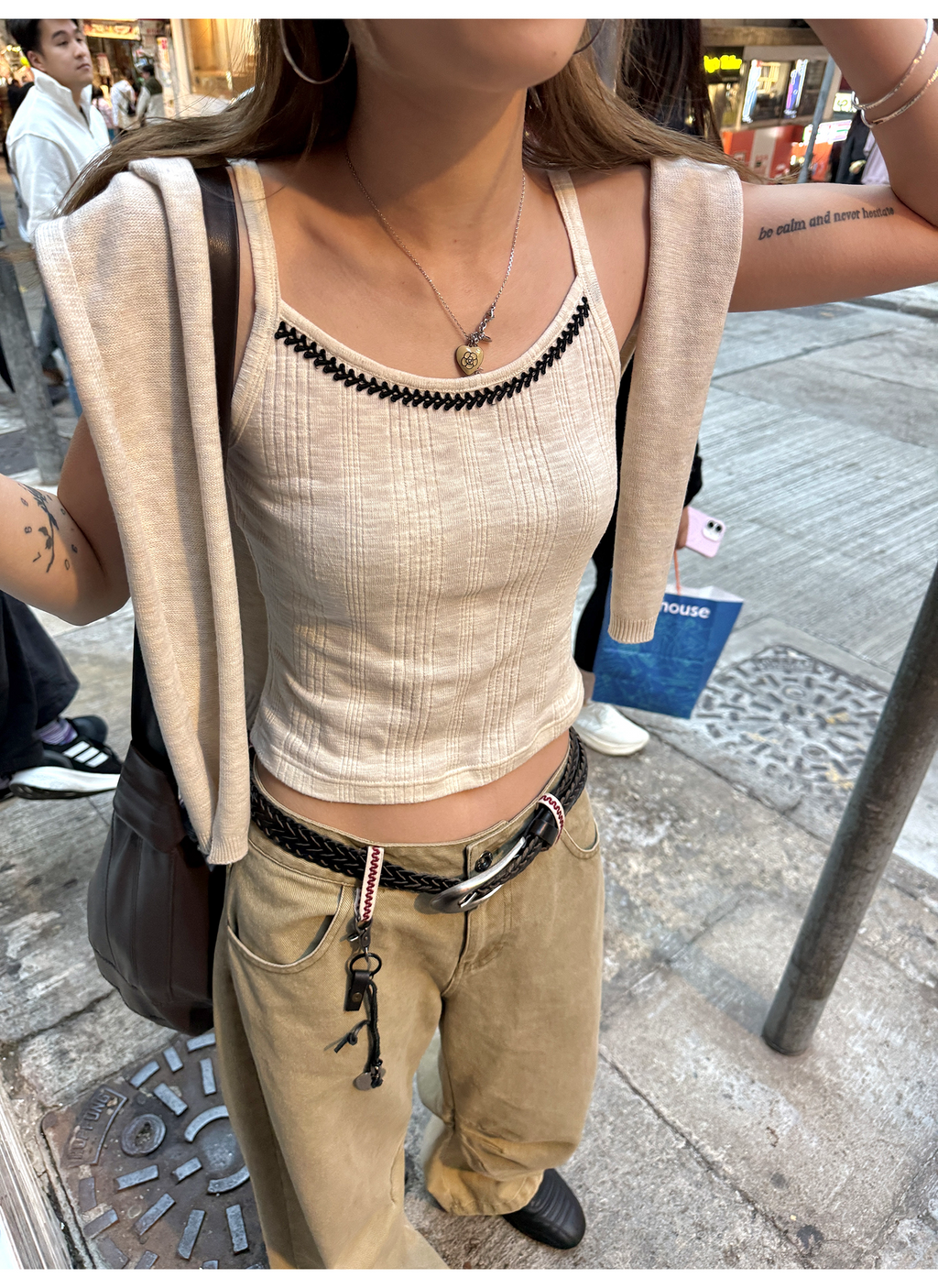 LelyMooch  膝タックロングパンツ  LEM075