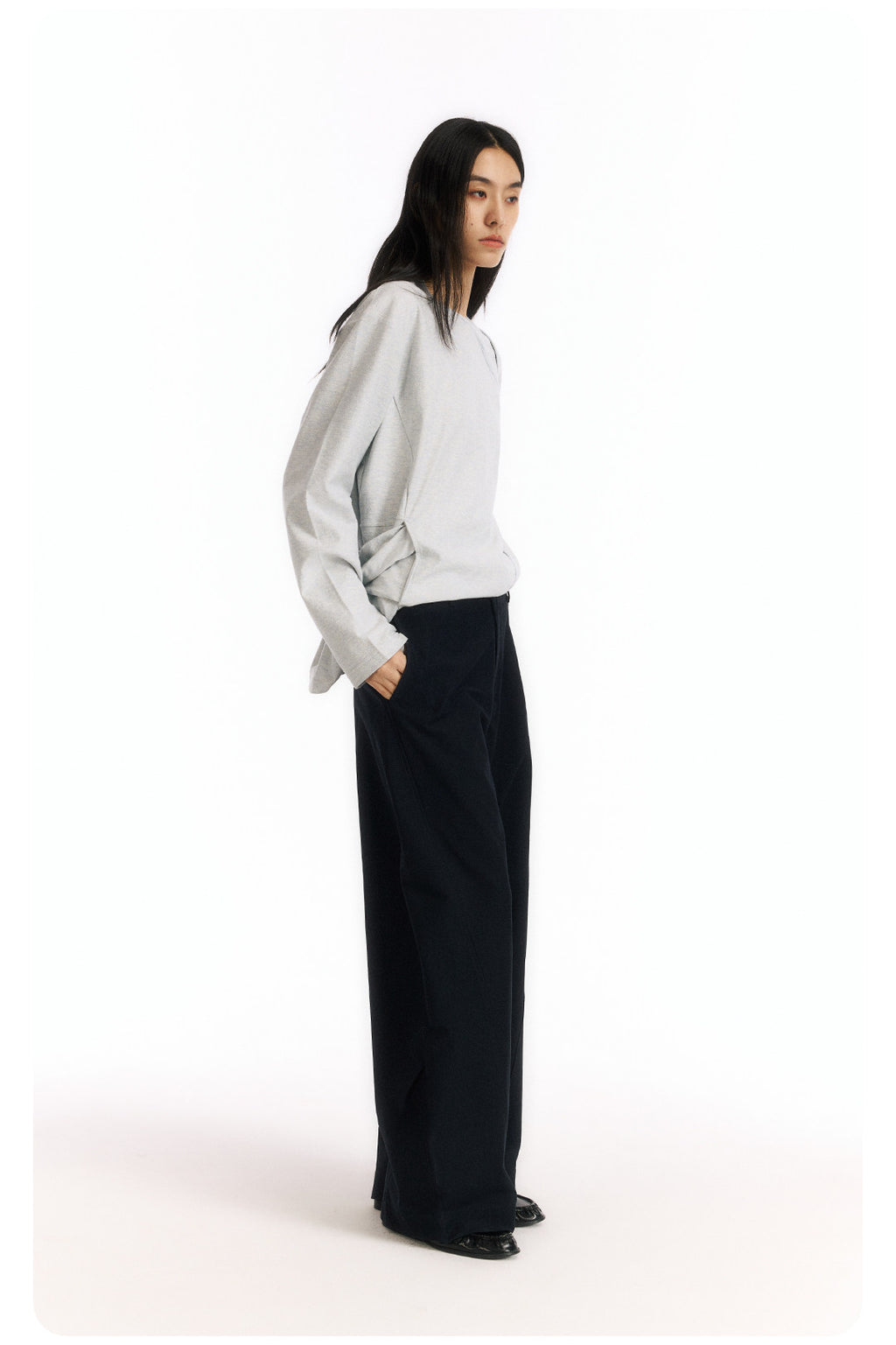LOM030 Stesso modello Pantaloni ampi a curva 3D resistenti alle rughe e rinfrescanti al tatto LOM060