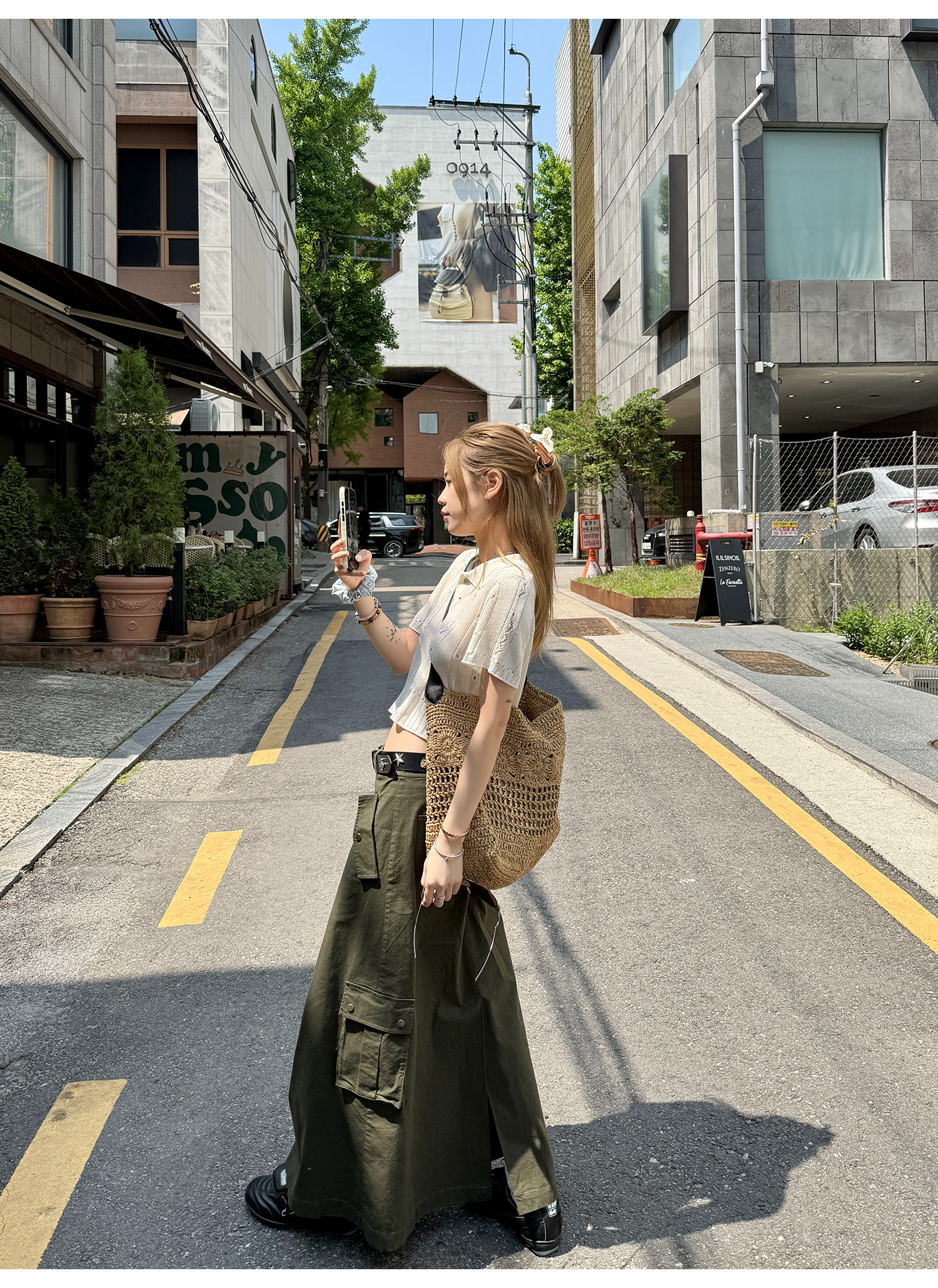 LelyMooch Aラインミディスカート  LEM172