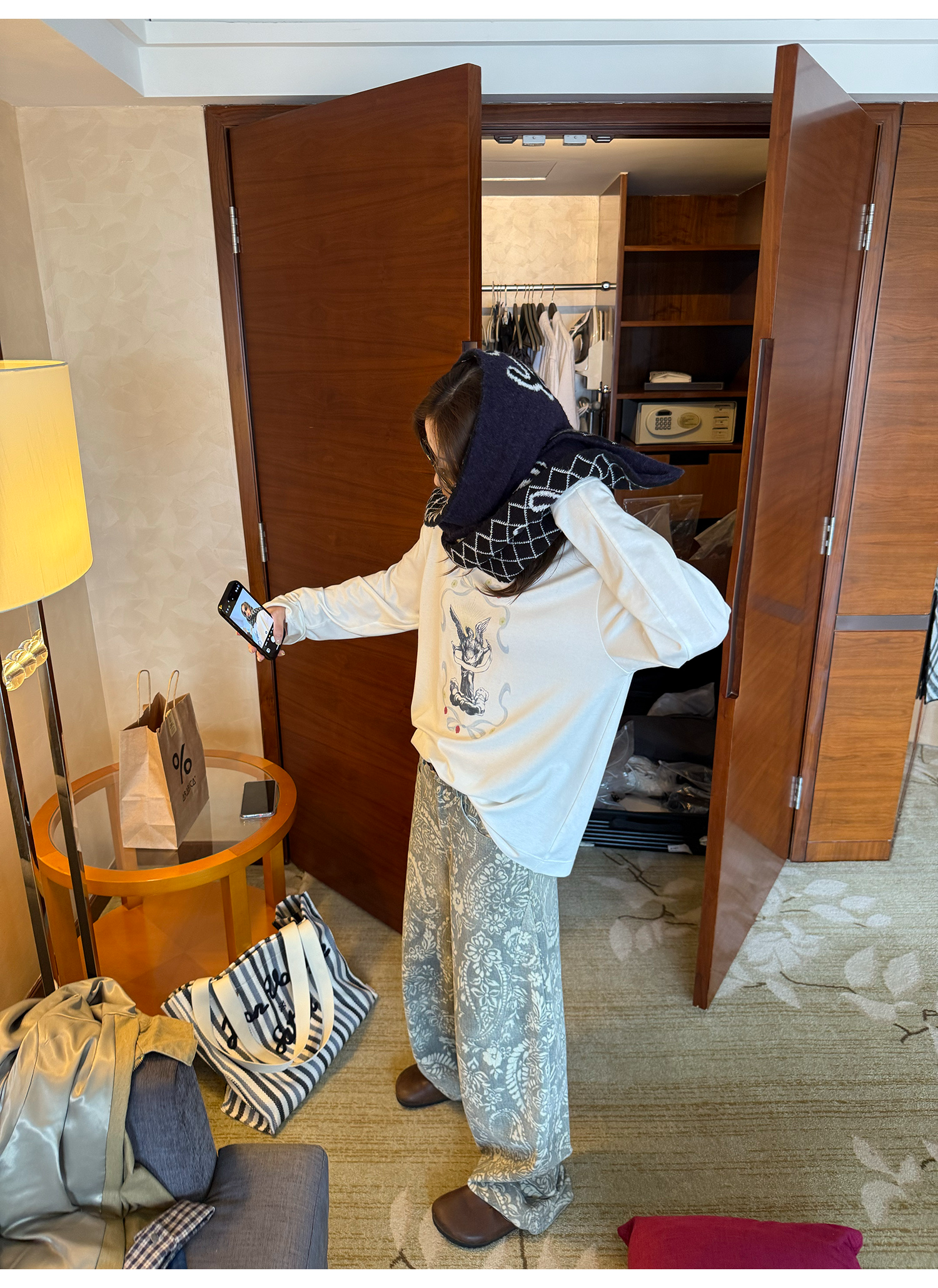 LelyMooch ペイズリー柄 ワイドパンツ  LEM221