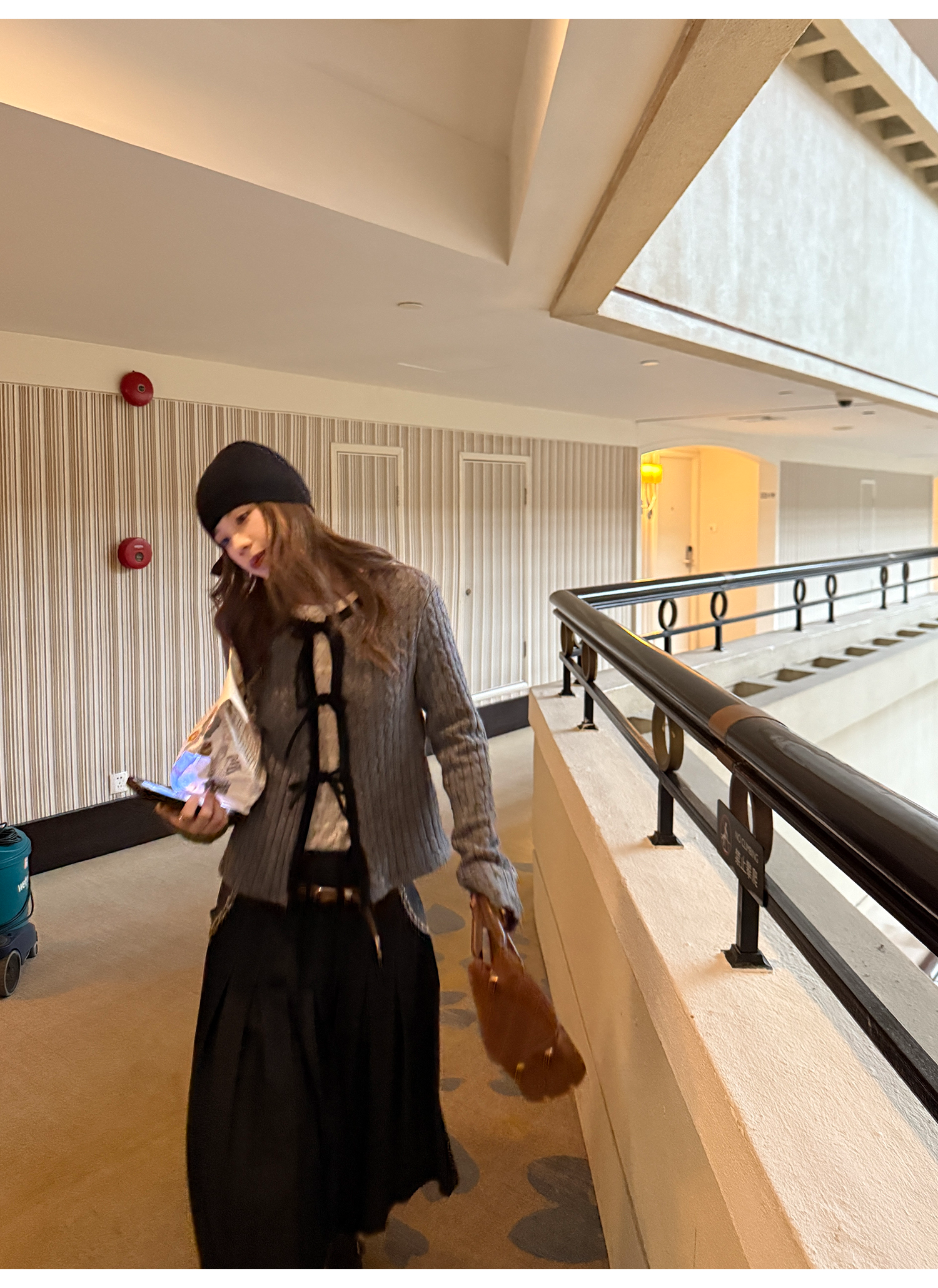 LelyMooch ケーブル調 × 配色リボン ニットトップス LEM276