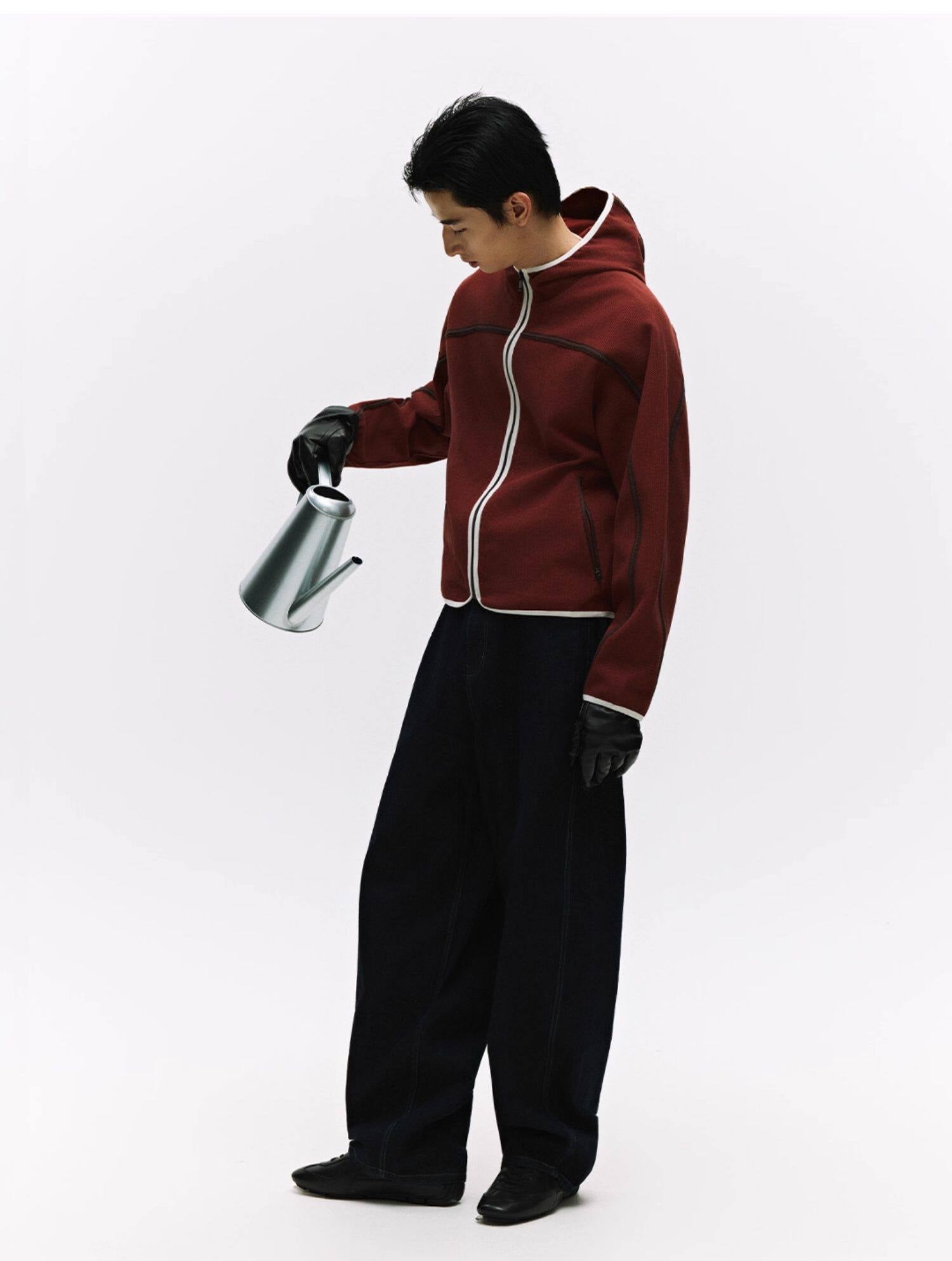 Color Block Taped Hoodie Jacket (3 colors) LOM052