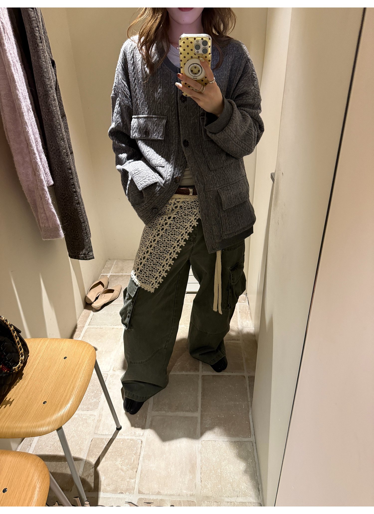 LelyMooch フェード加工ワークパンツ　LEM261