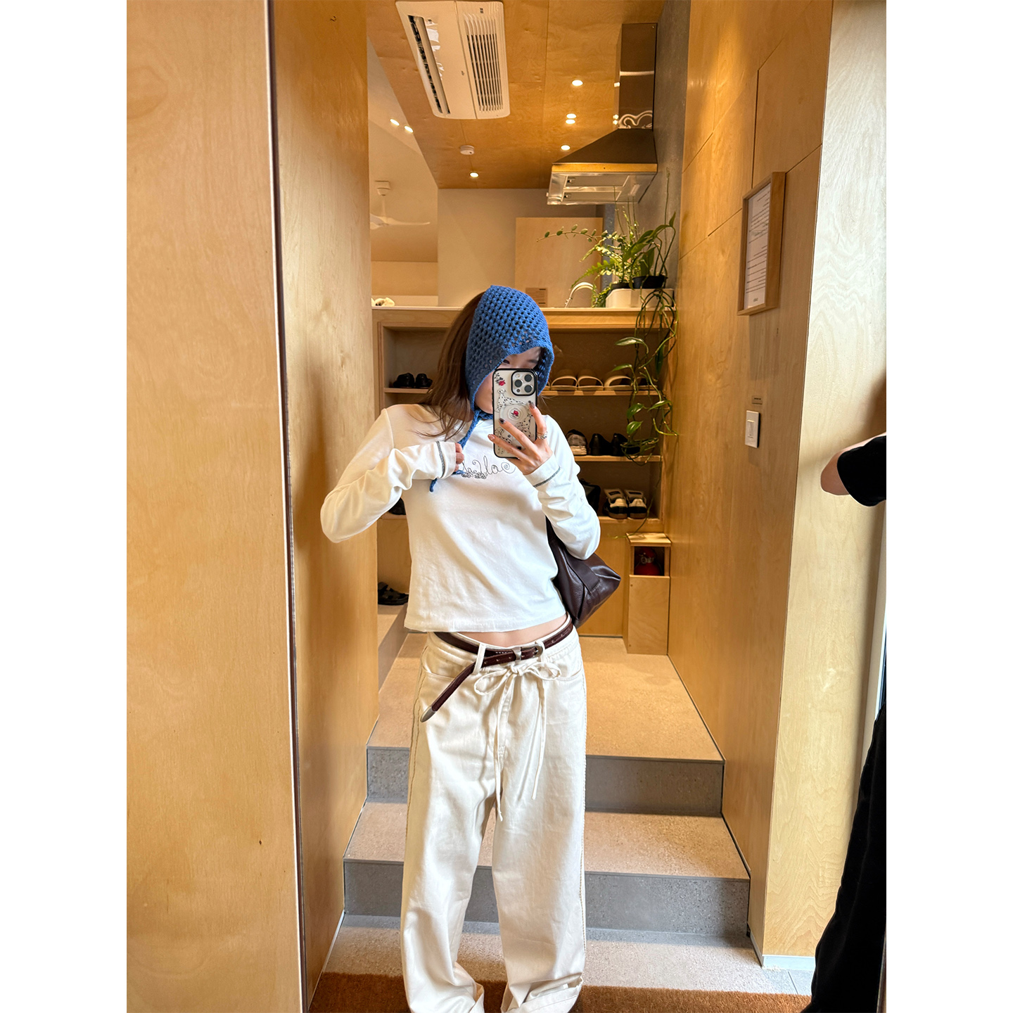 LelyMooch 配色ロゴ入りショート丈Tシャツ  LEM228