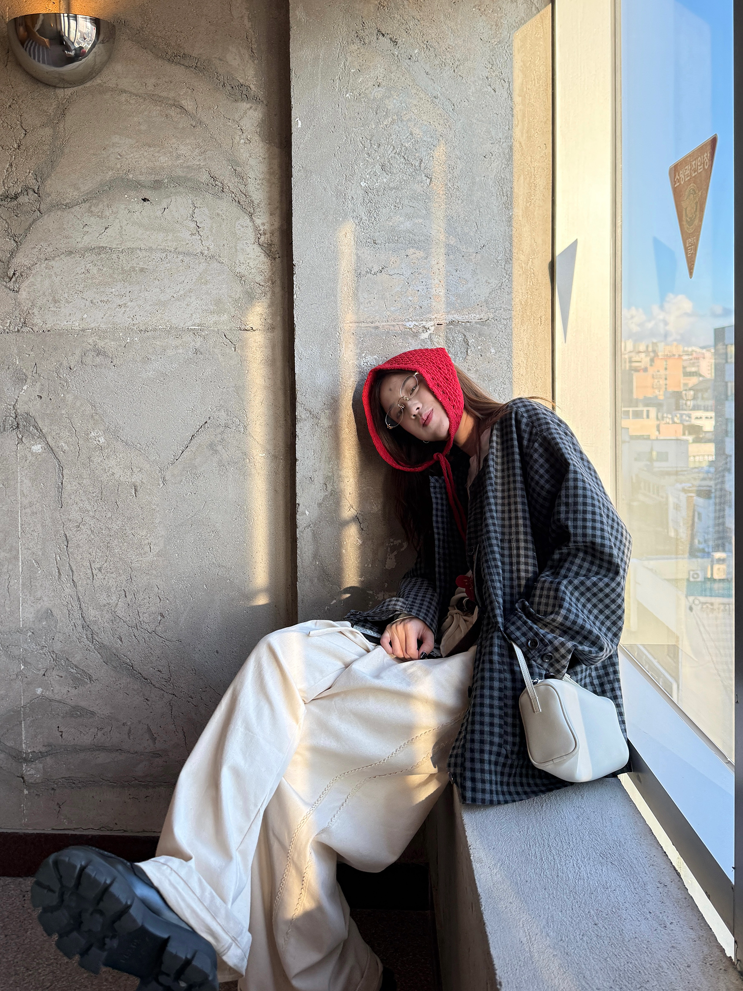 LelyMooch ブラックグレーチェックジャケット  LEM248