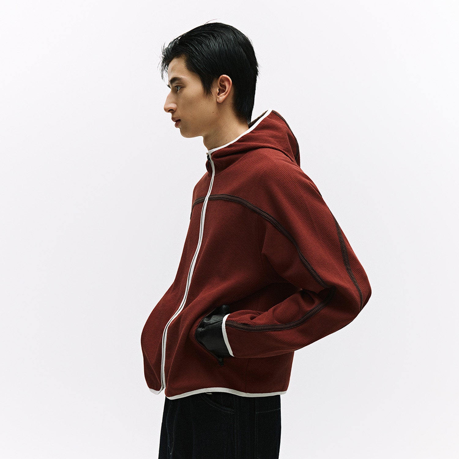 Color Block Taped Hoodie Jacket (3 colors) LOM052