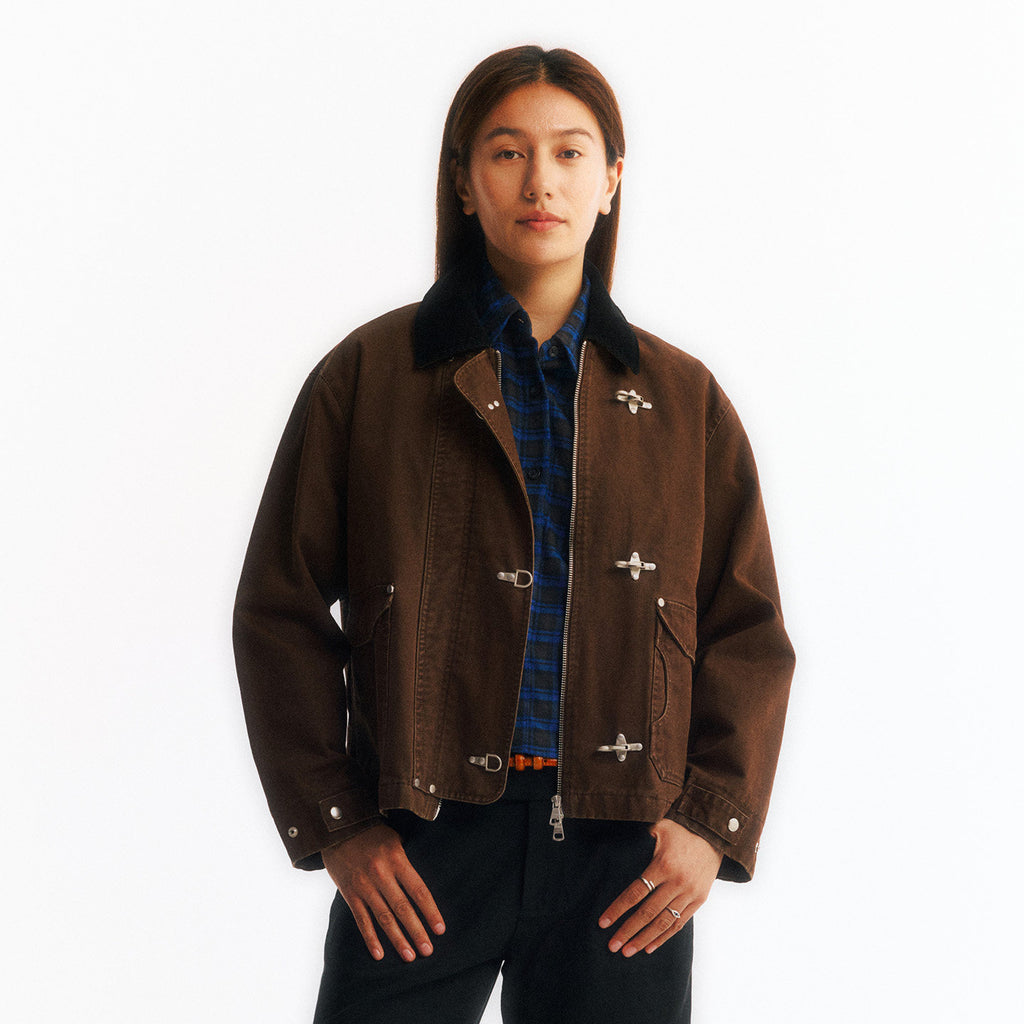 2WAYカラー フライトバックルコーデュロイショートジャケット  LOM045