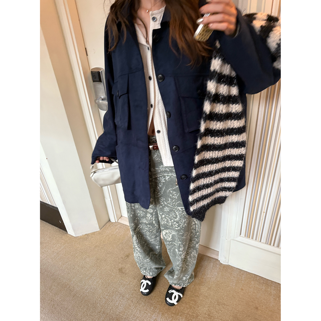 LelyMooch あったかフリース×スエードジャケット  LEM238