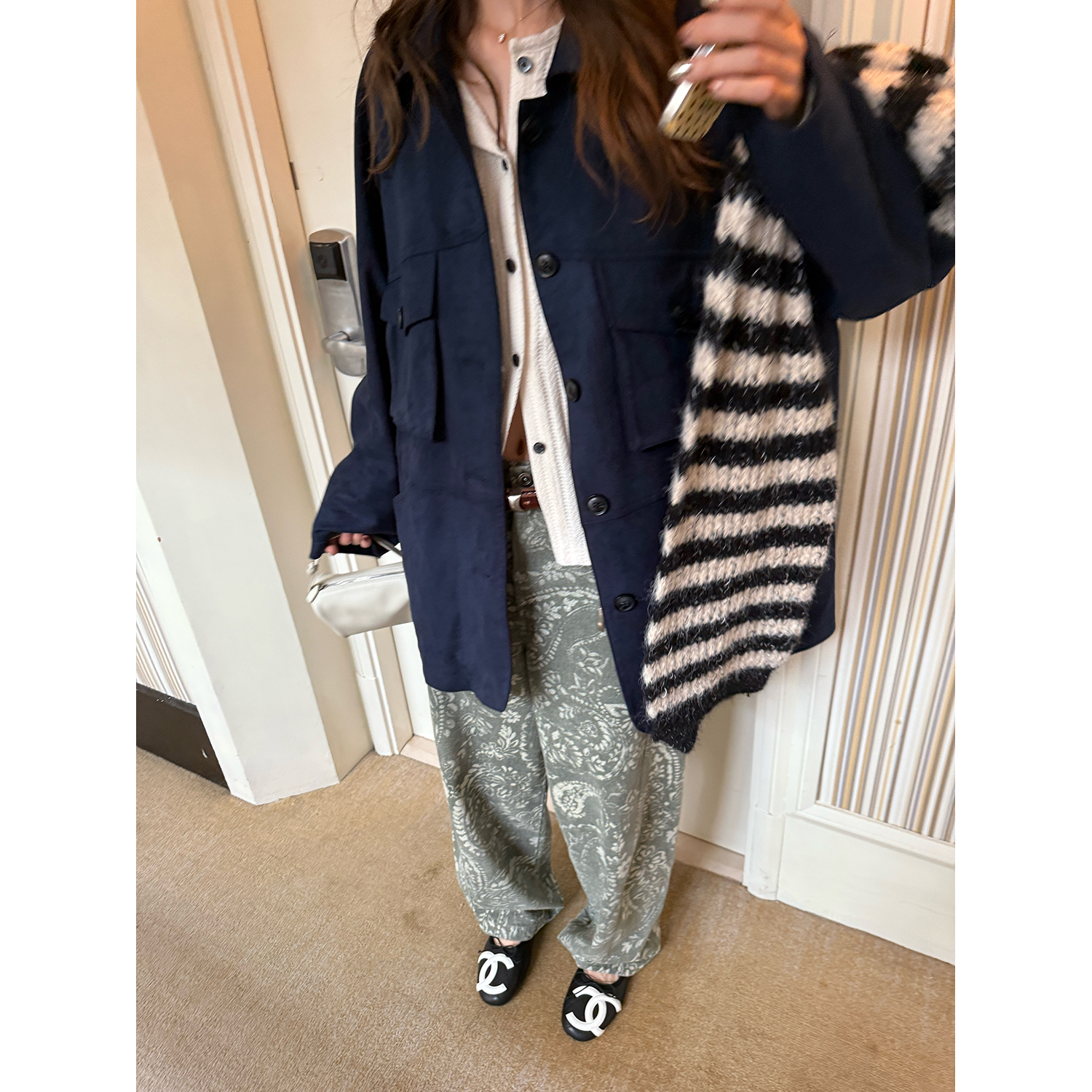 LelyMooch あったかフリース×スエードジャケット  LEM238