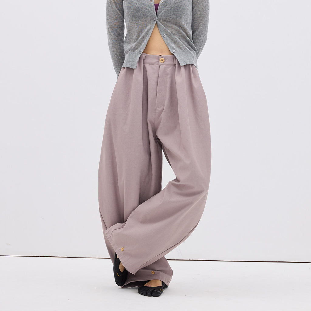Pantaloni Ampi con Drappeggio Strutturat  LOM057