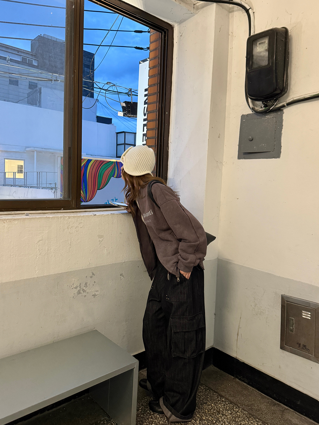 LelyMooch ジップスウェット アメリカンヴィンテージ風  LEM264