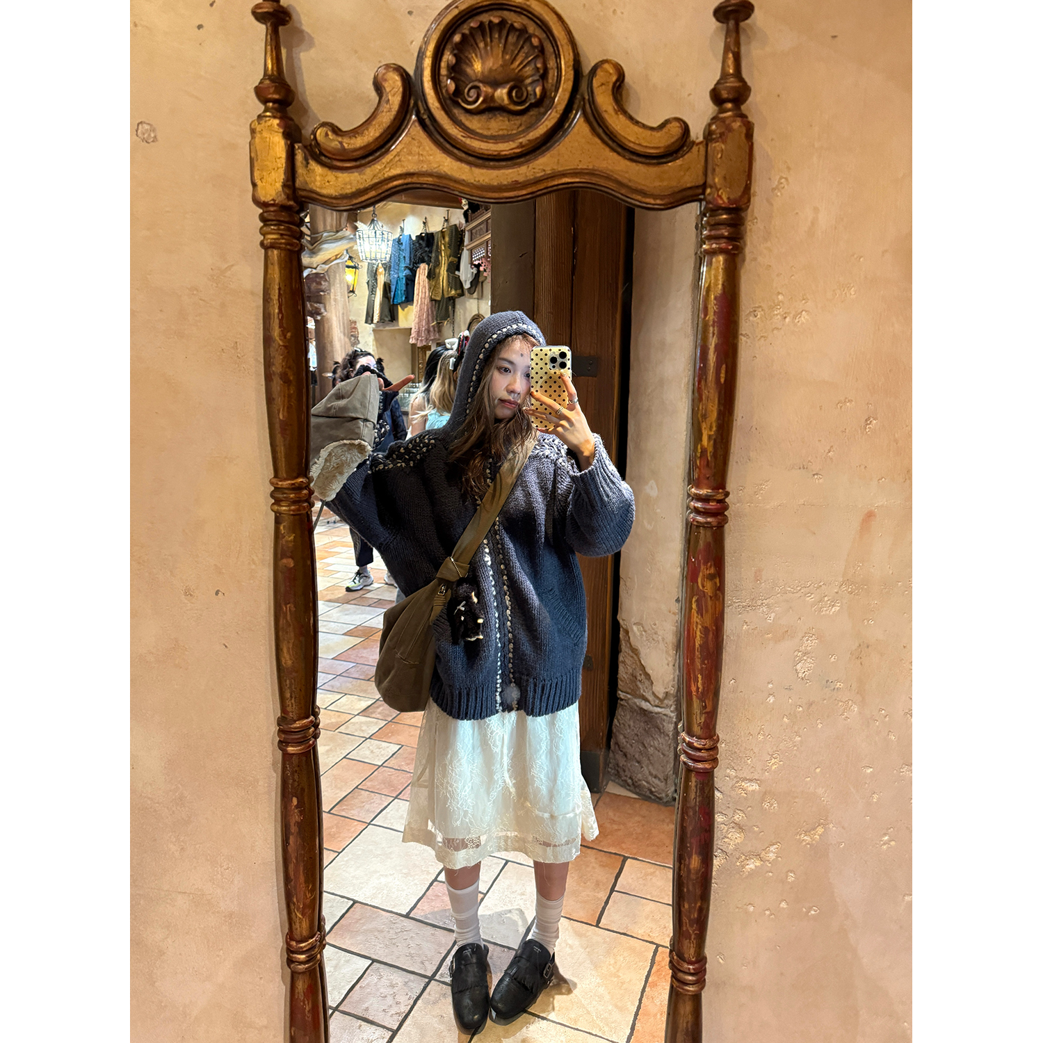 LelyMooch ハリ感レース×ドロストスカート  LEM239