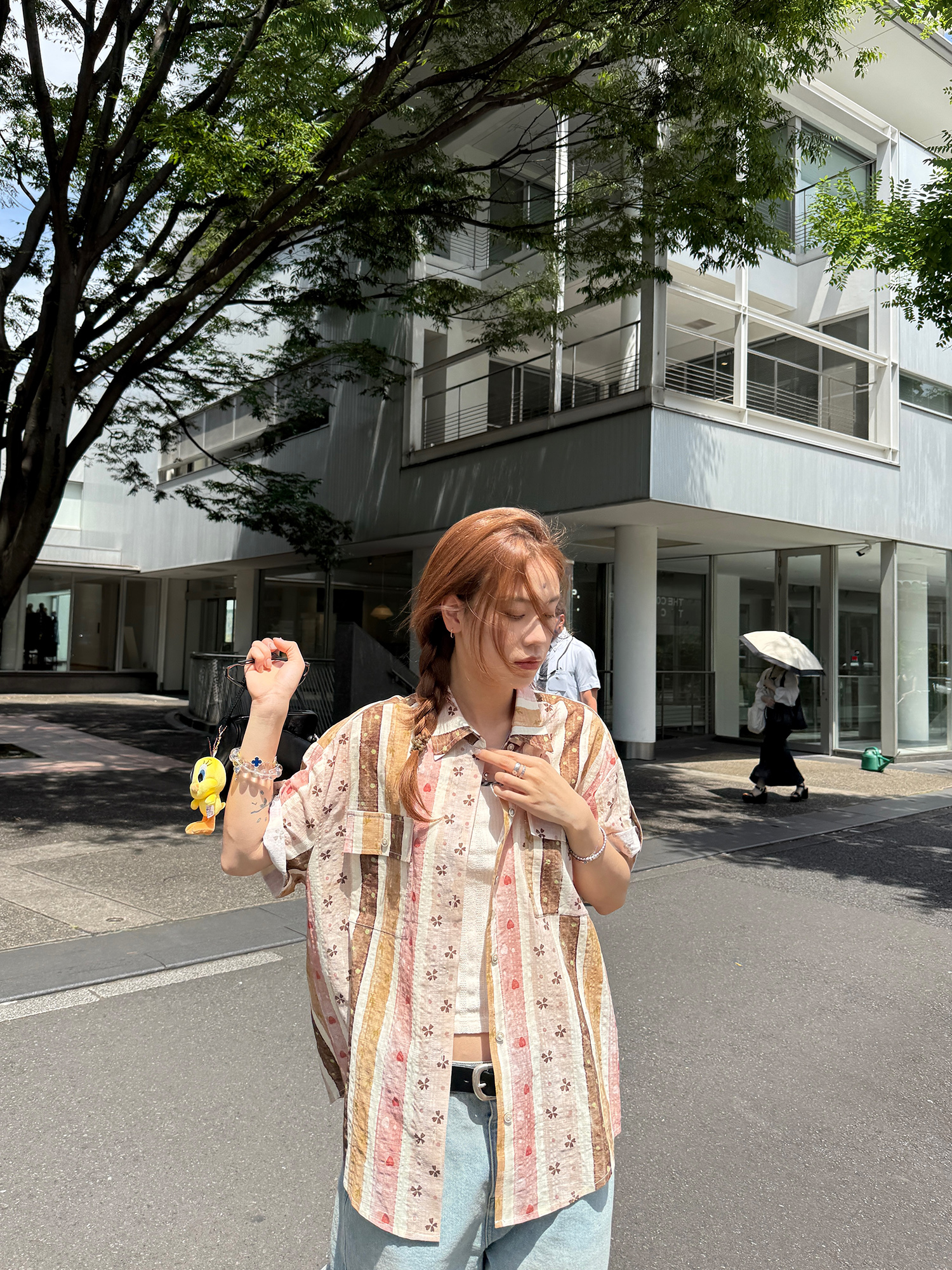 LelyMooch ハート×クローバー柄シャツ  LEM185