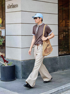 Classic Mood Striped Tuck Wide LOM049
