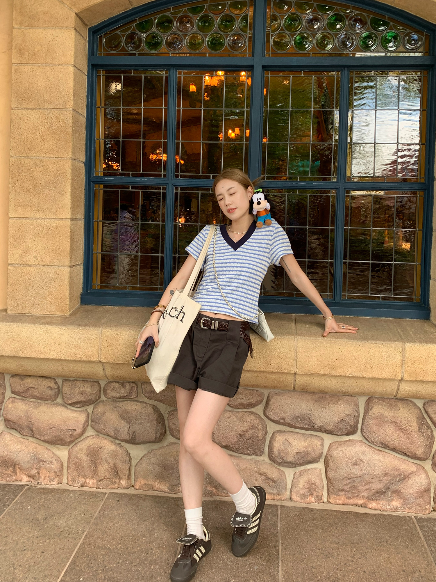 LelyMooch 楽ちん×細見え！2WAYロールアップショーパン  LEM161