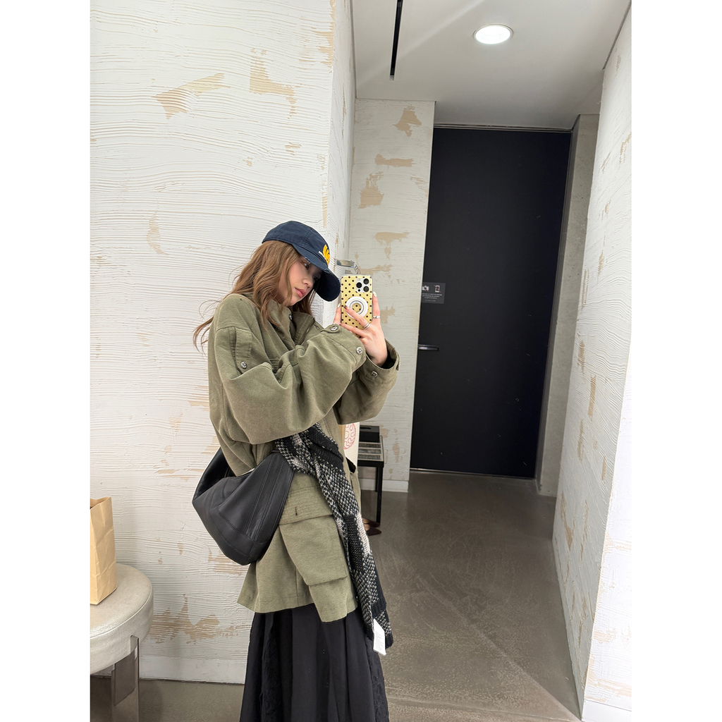 LelyMooch ヴィンテージ風クロスボタンワークジャケット  LEM262