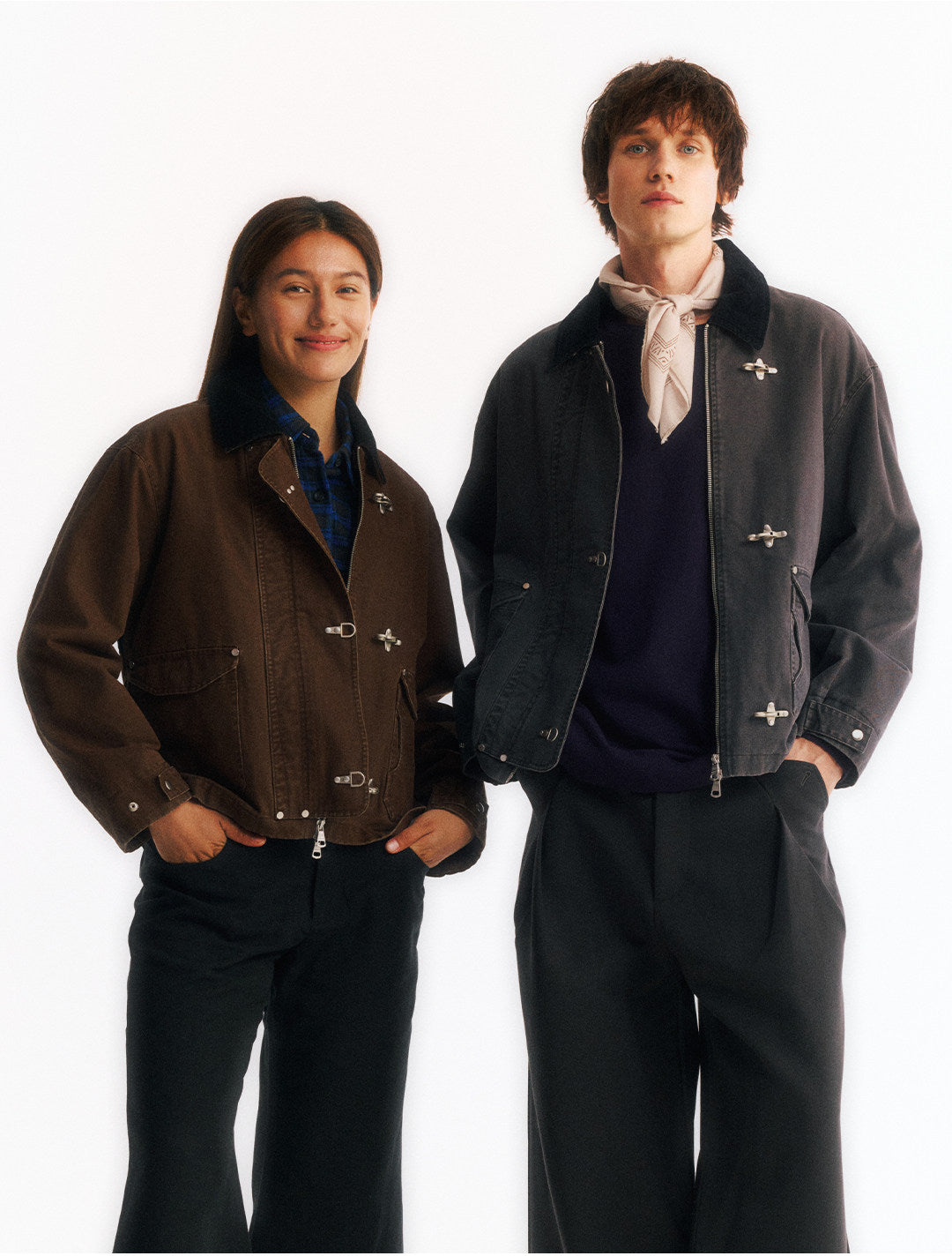 2WAYカラー フライトバックルコーデュロイショートジャケット  LOM045