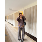LelyMooch Dark Gray Stripe Pants LEM244