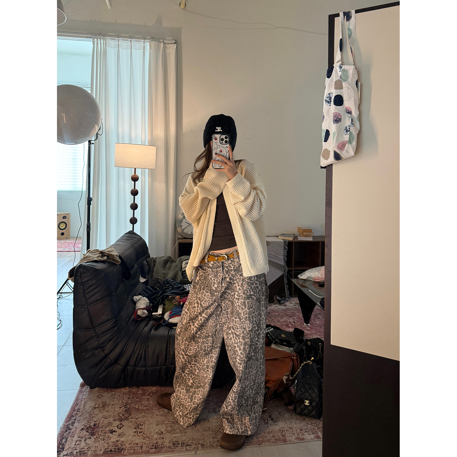 LelyMooch ゆるニットフリンジカーディガン  LEM249