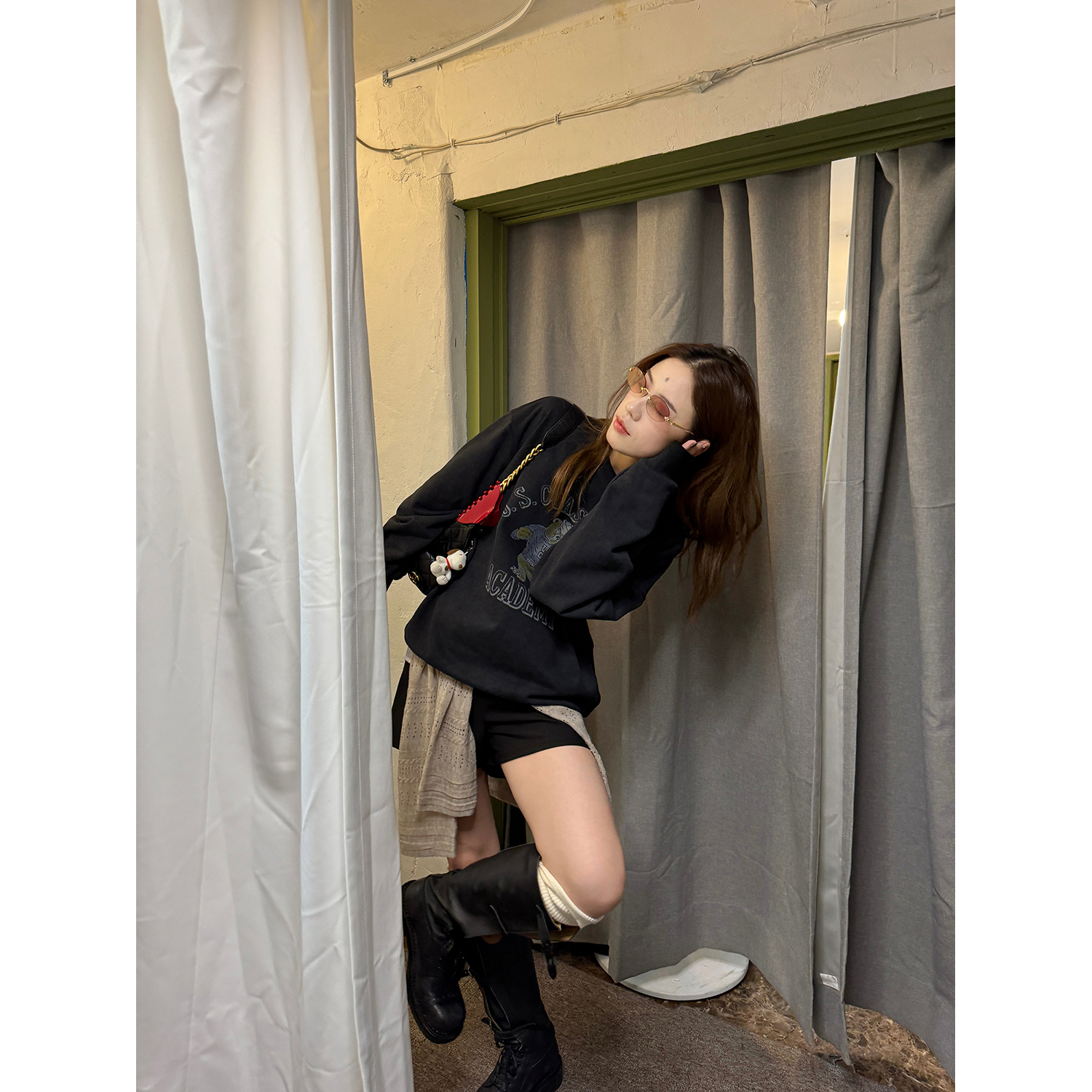 LelyMooch くまプリント古着風スウェット  LEM231