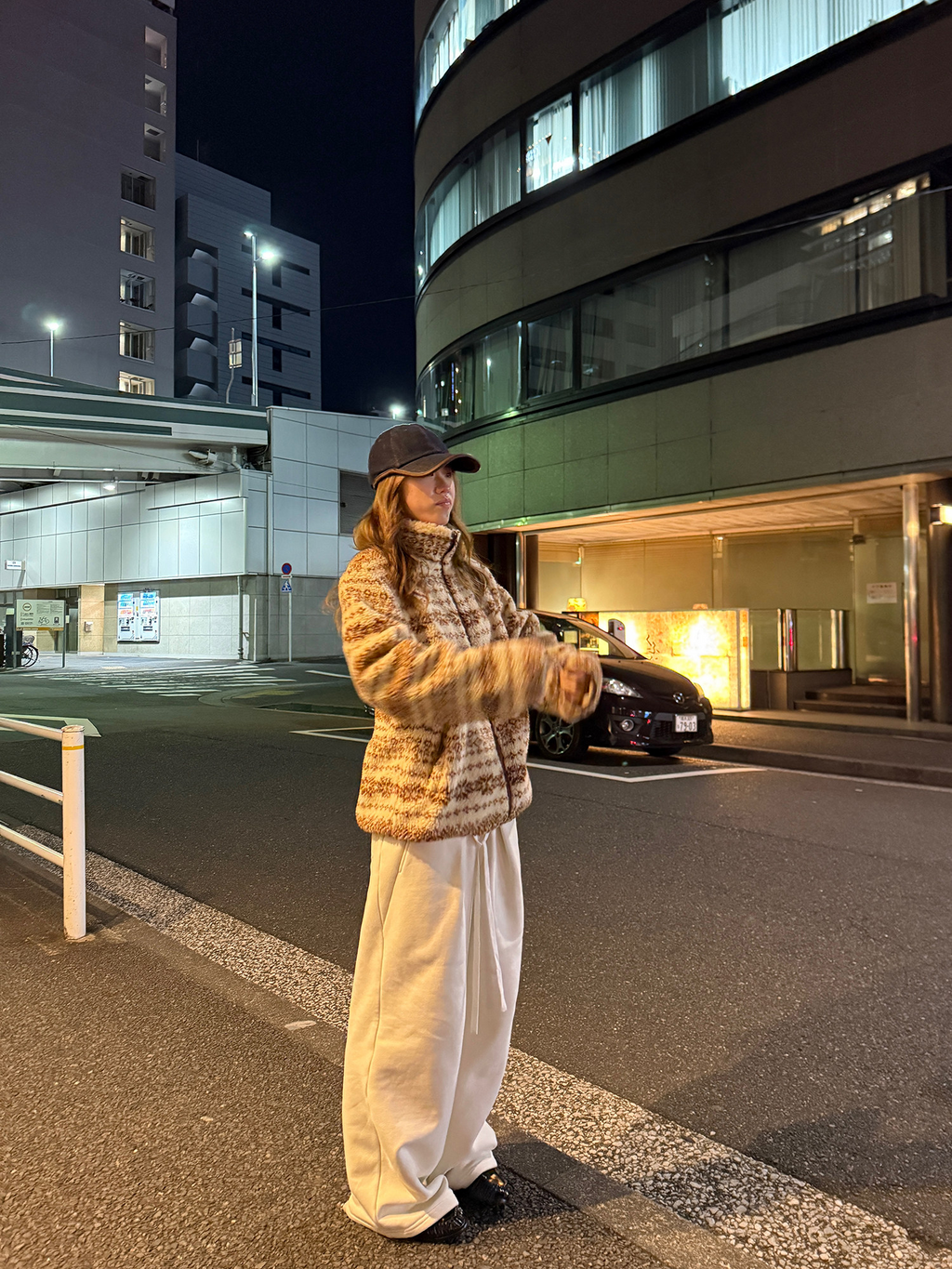 LelyMooch 裏起毛 タックイージーパンツ  LEM286