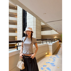 LelyMooch 配色ジャカード レイヤード風Tシャツ  LEM350