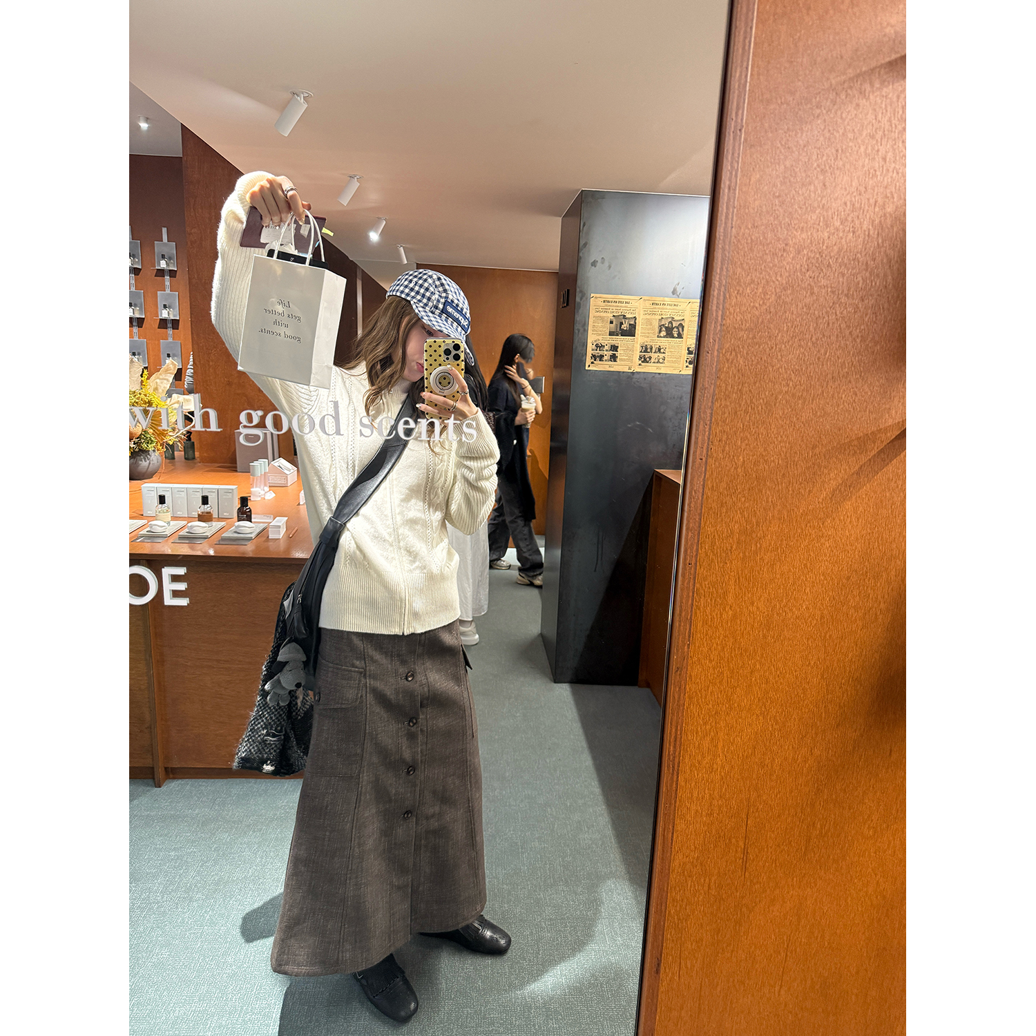 LelyMooch ウール100% ケーブルジップハイネックニット  LEM260