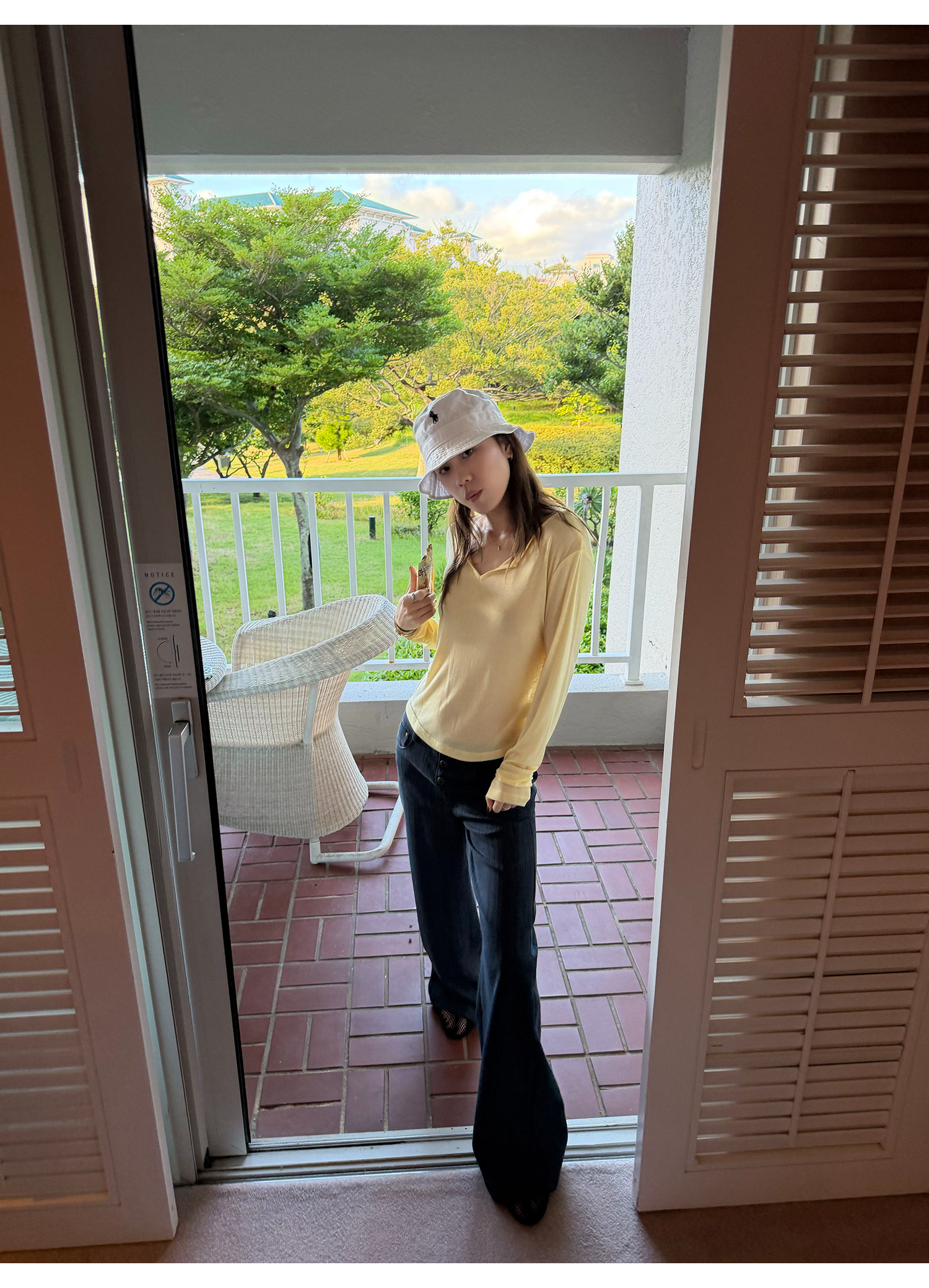 LelyMooch スキッパーロングTシャツ  LEM387