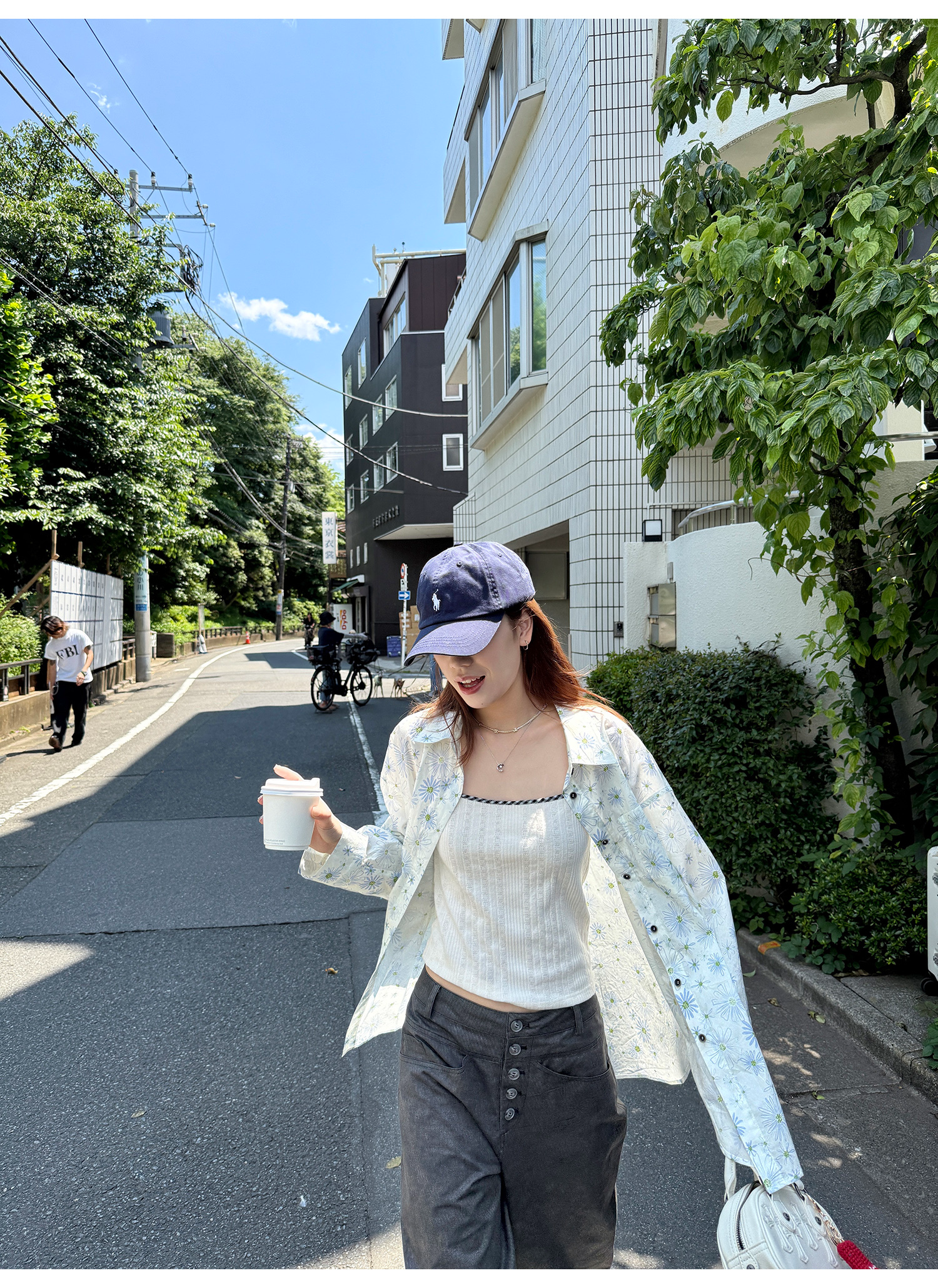 LelyMooch夏の透け感シャツ｜小花柄・UV対策  LEM187