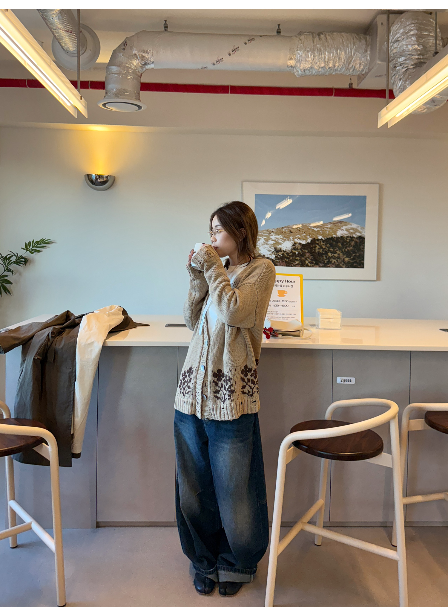 LelyMooch ヴィンテージ風 猫爪ワイドパンツ  LEM225