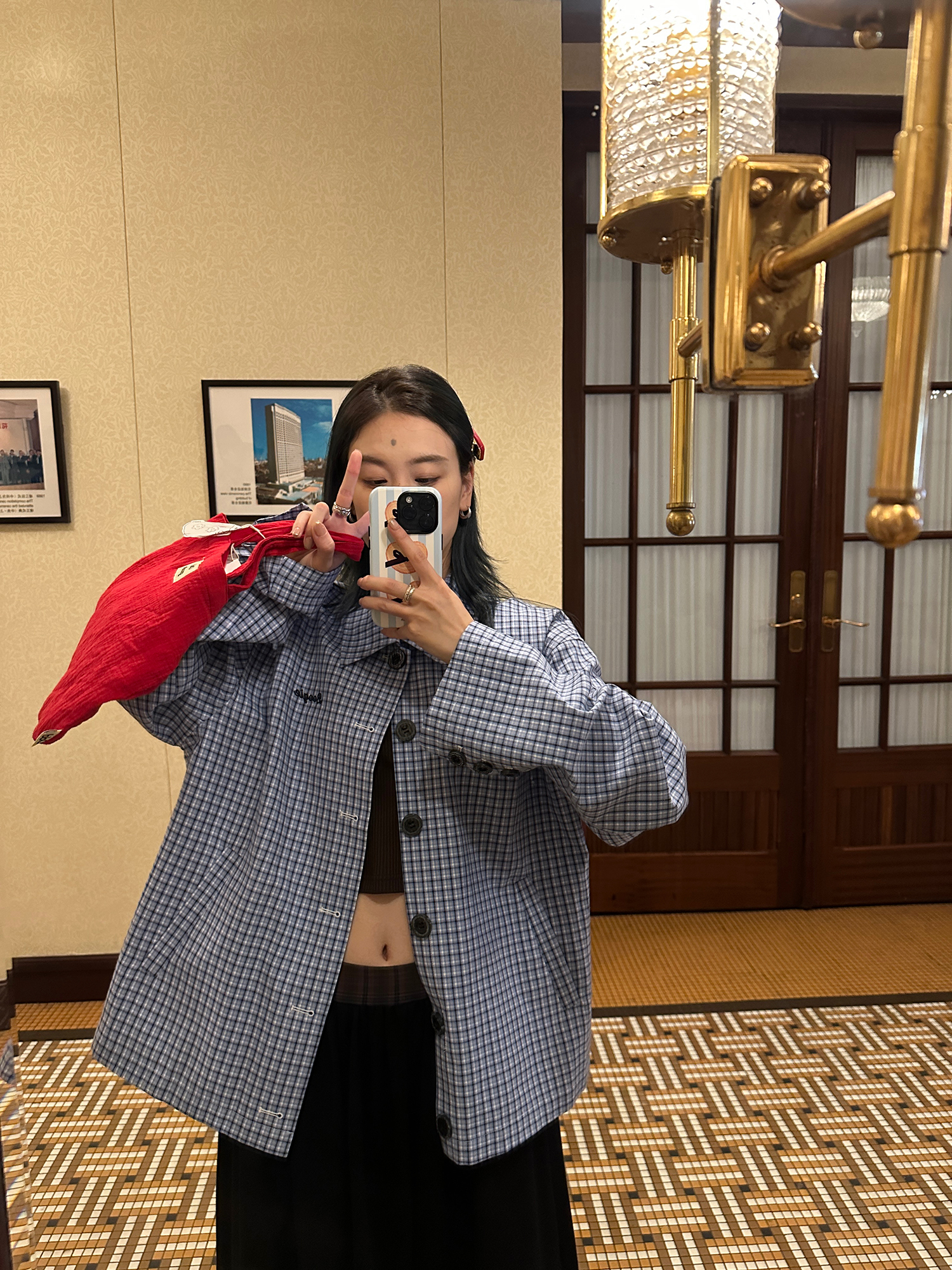 LelyMooch Blue Check Shirt Jacket LEM072