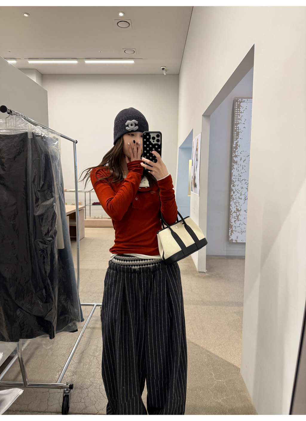 LelyMooch 3色展開 ヘンリーネック ウール混 インナートップス  LEM296