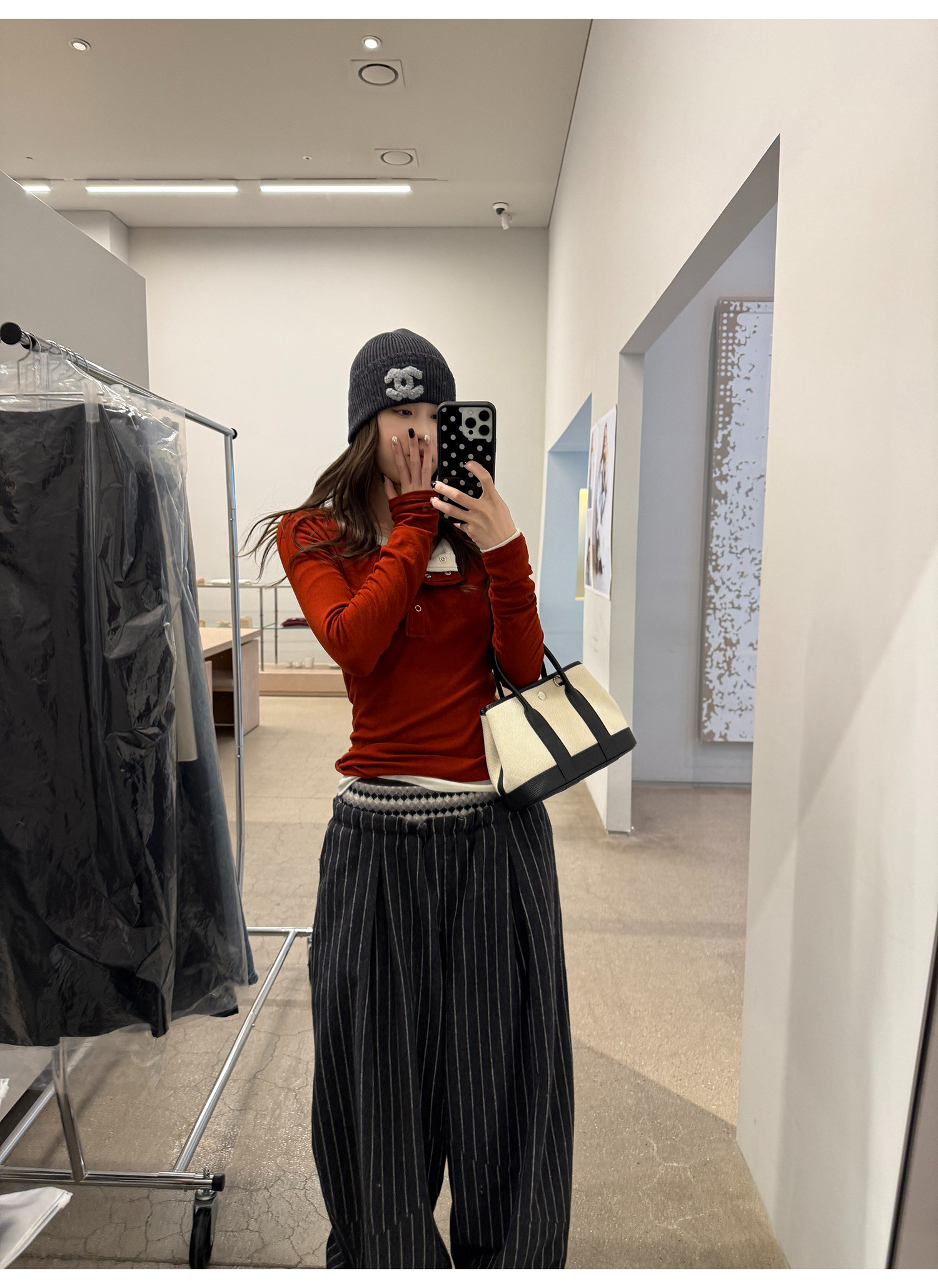 LelyMooch 3色展開 ヘンリーネック ウール混 インナートップス  LEM296