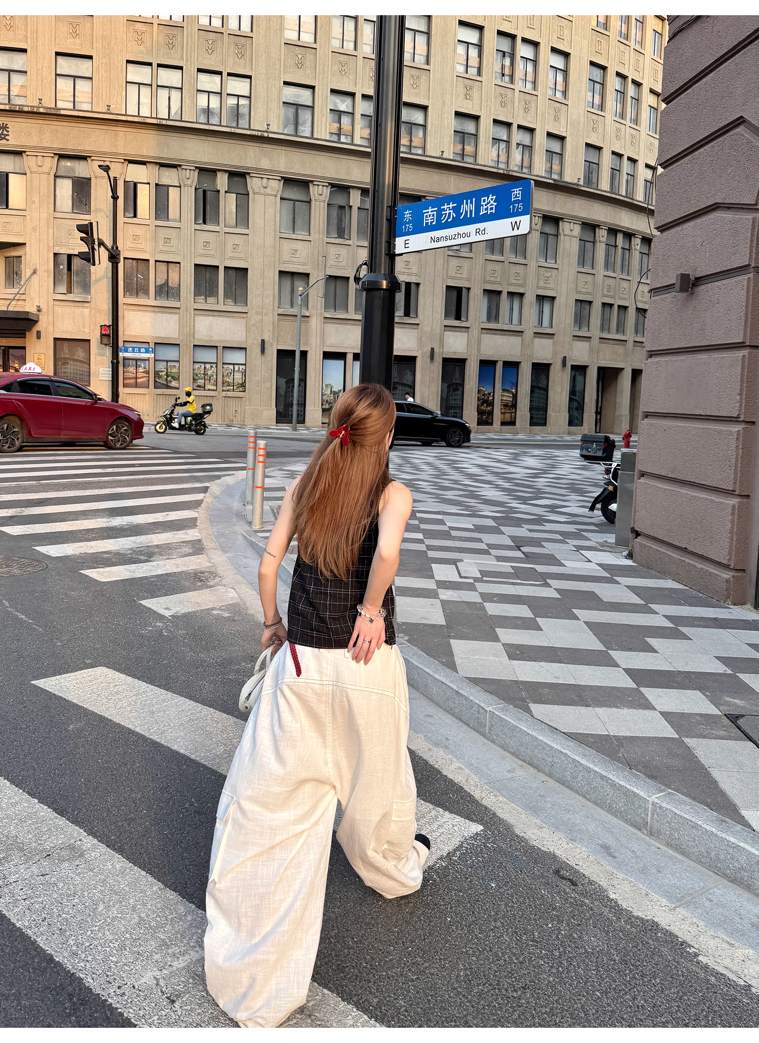 LelyMooch ストリート白ワイルドパンツ  LEM190