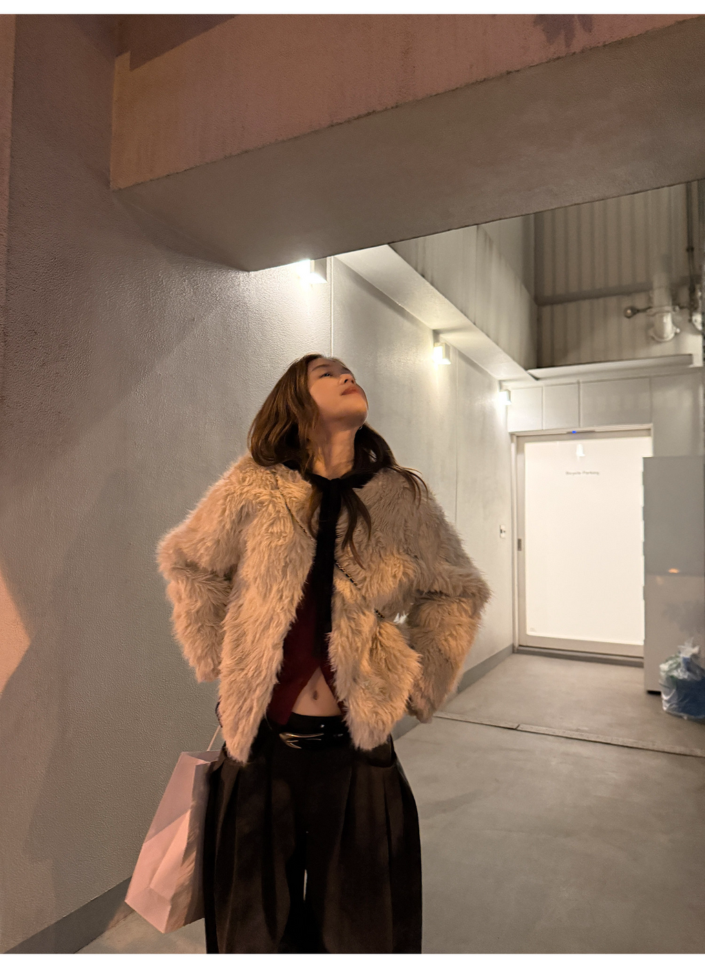 LelyMooch ロングパイル ノーカラー エコファー  LEM284